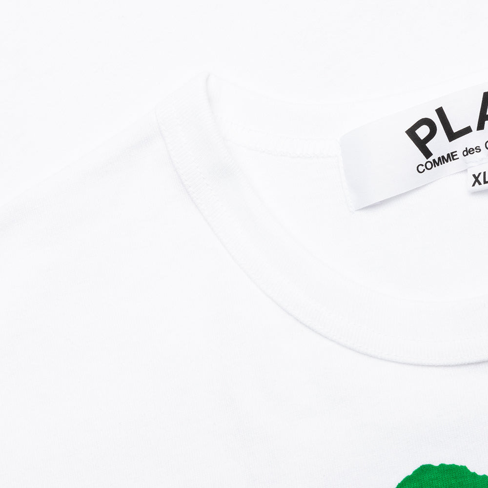 COMME DES GARCONS PLAY BLUE EYED GREEN HEART TEE - WHITE - 4