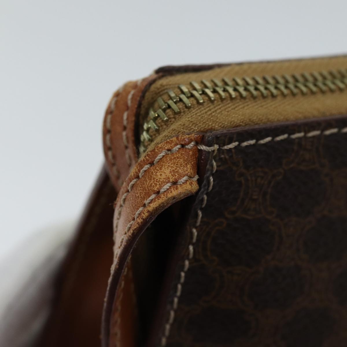 CELINE Macadam Canvas Hand Bag Pvc Brown - 9