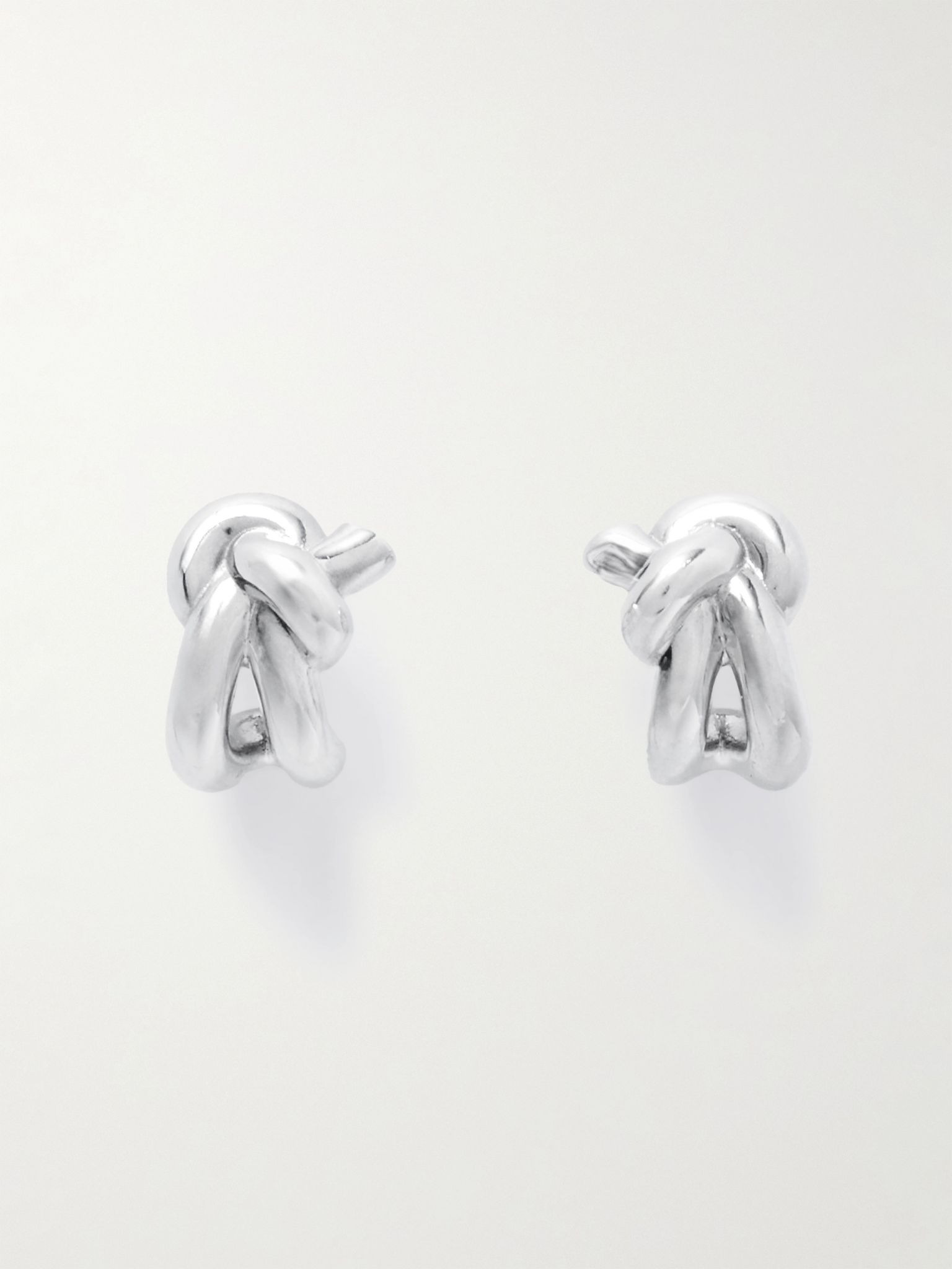 Knot silver earrings Silver - 1