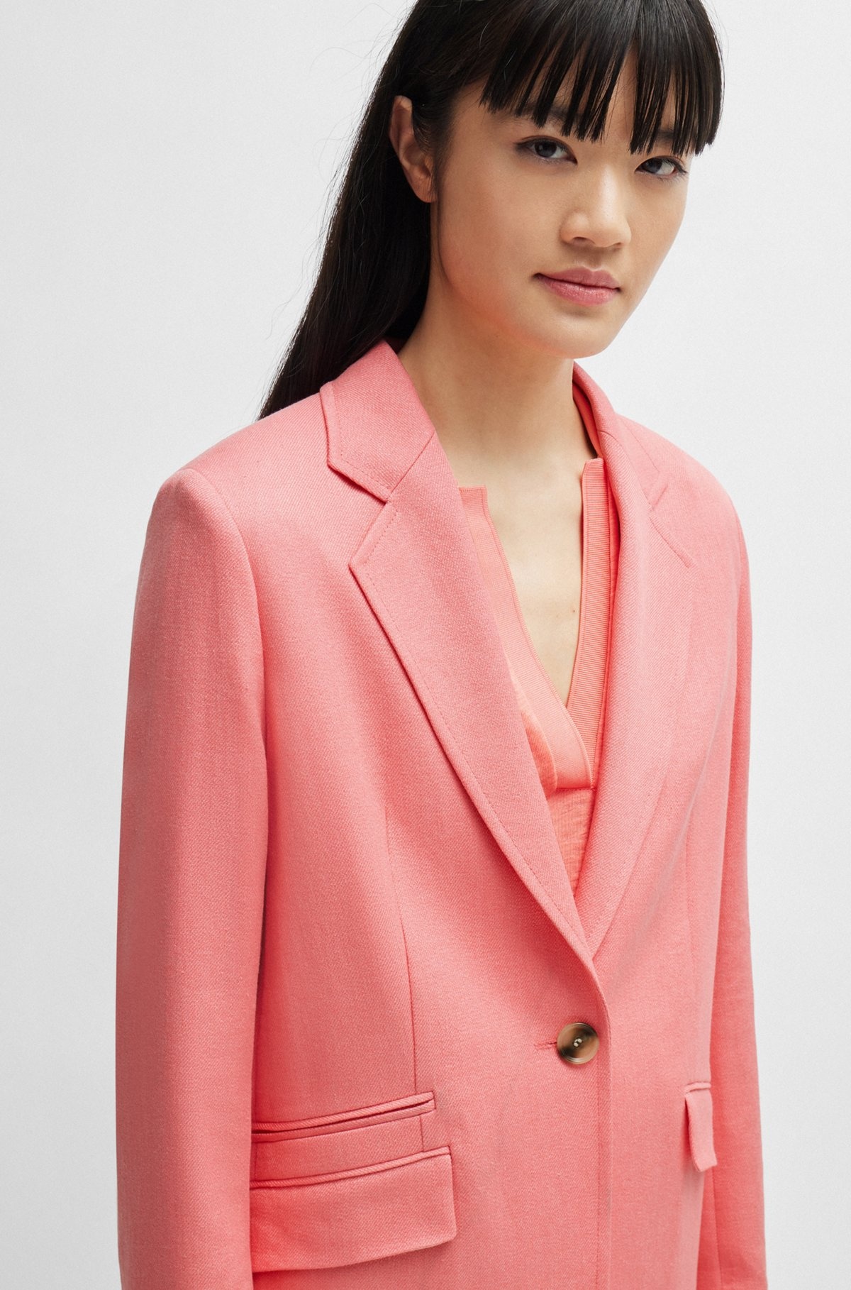 RELAXED-FIT JACKET IN LINEN-BLEND TWILL - 5