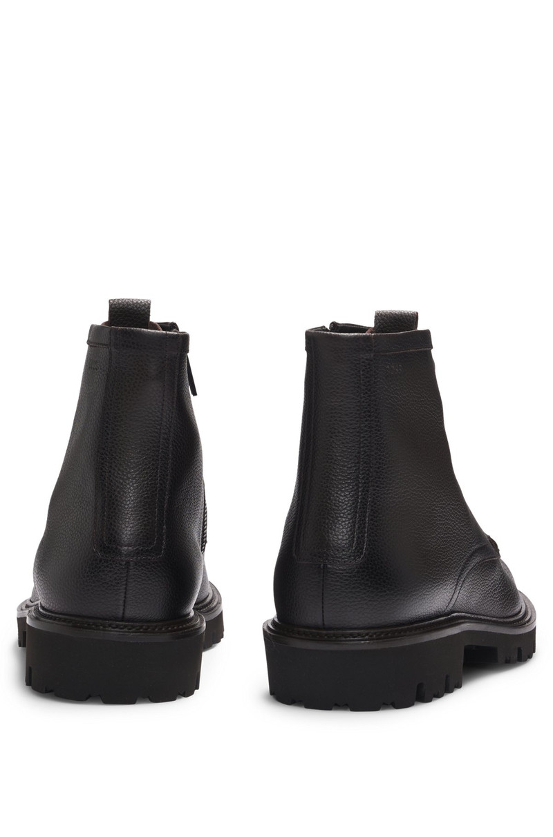 GRAINED-LEATHER HALF BOOTS WITH APRON TOE 5