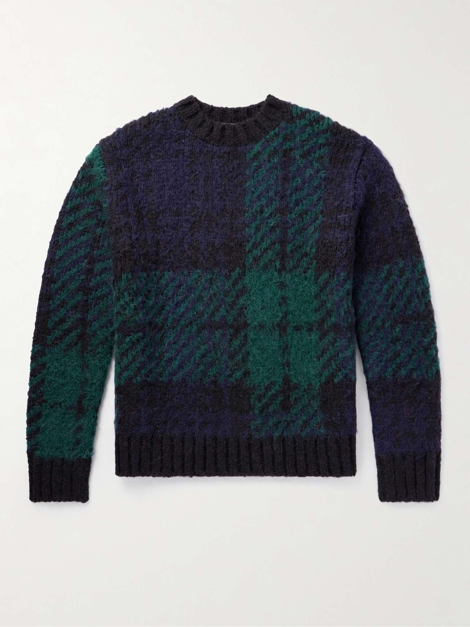 Checked Jacquard-Knit Sweater - 1