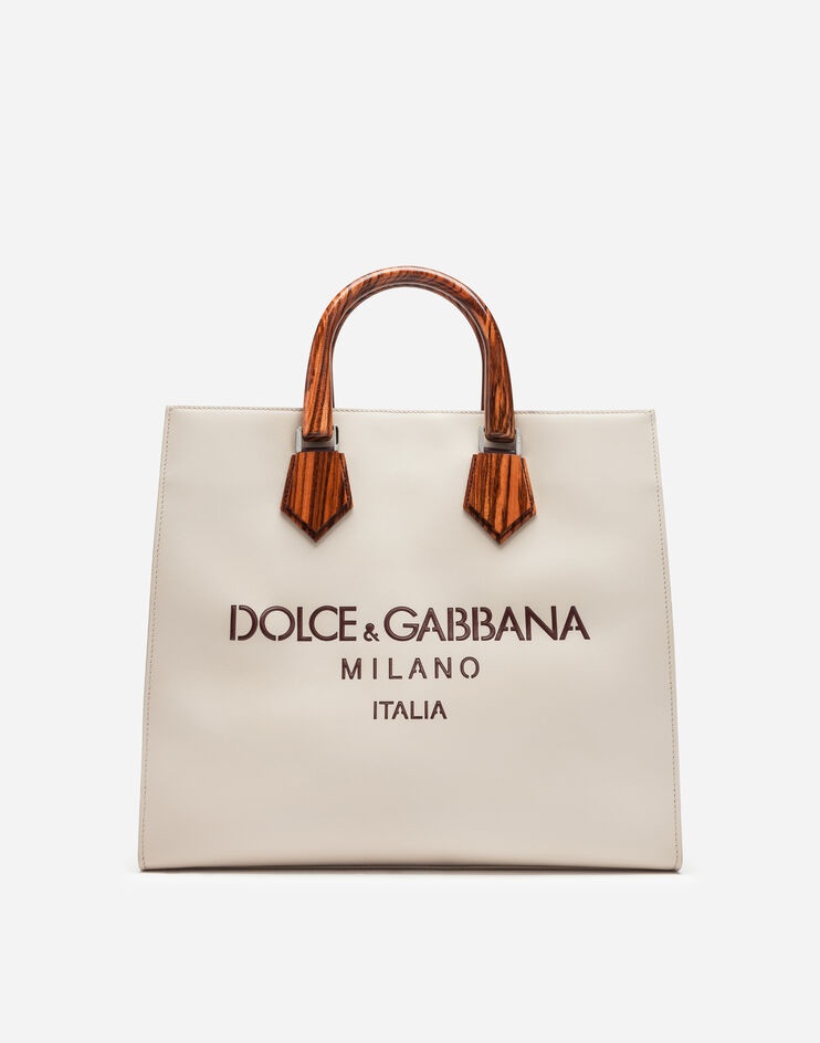 Design logo shopping bag in calfskin with lasered logo - 1