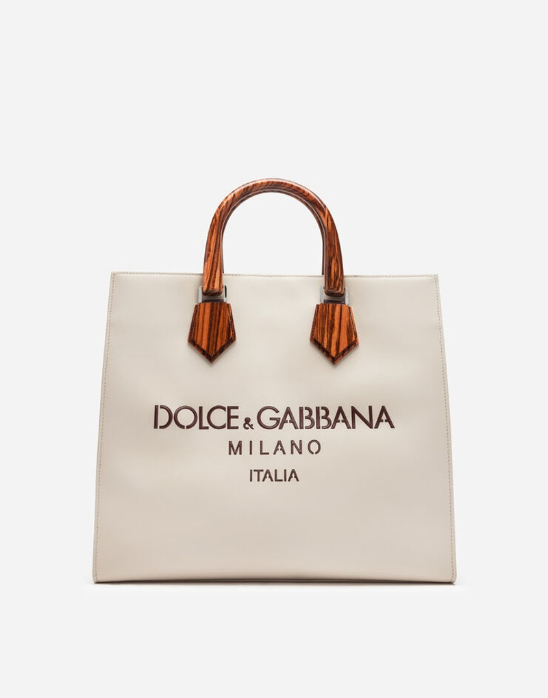 Design logo shopping bag in calfskin with lasered logo 1