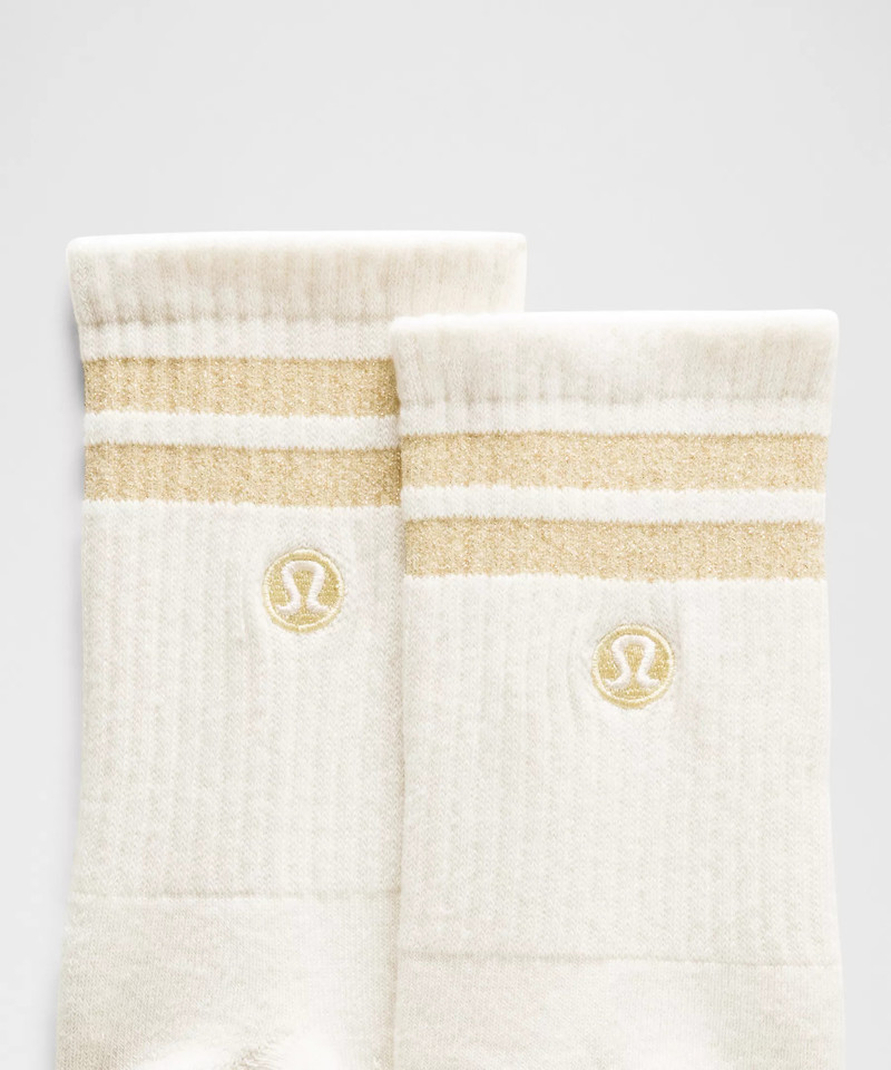 lululemon Unisex Daily Essential Quarter Socks *Metallic Stripe outlook