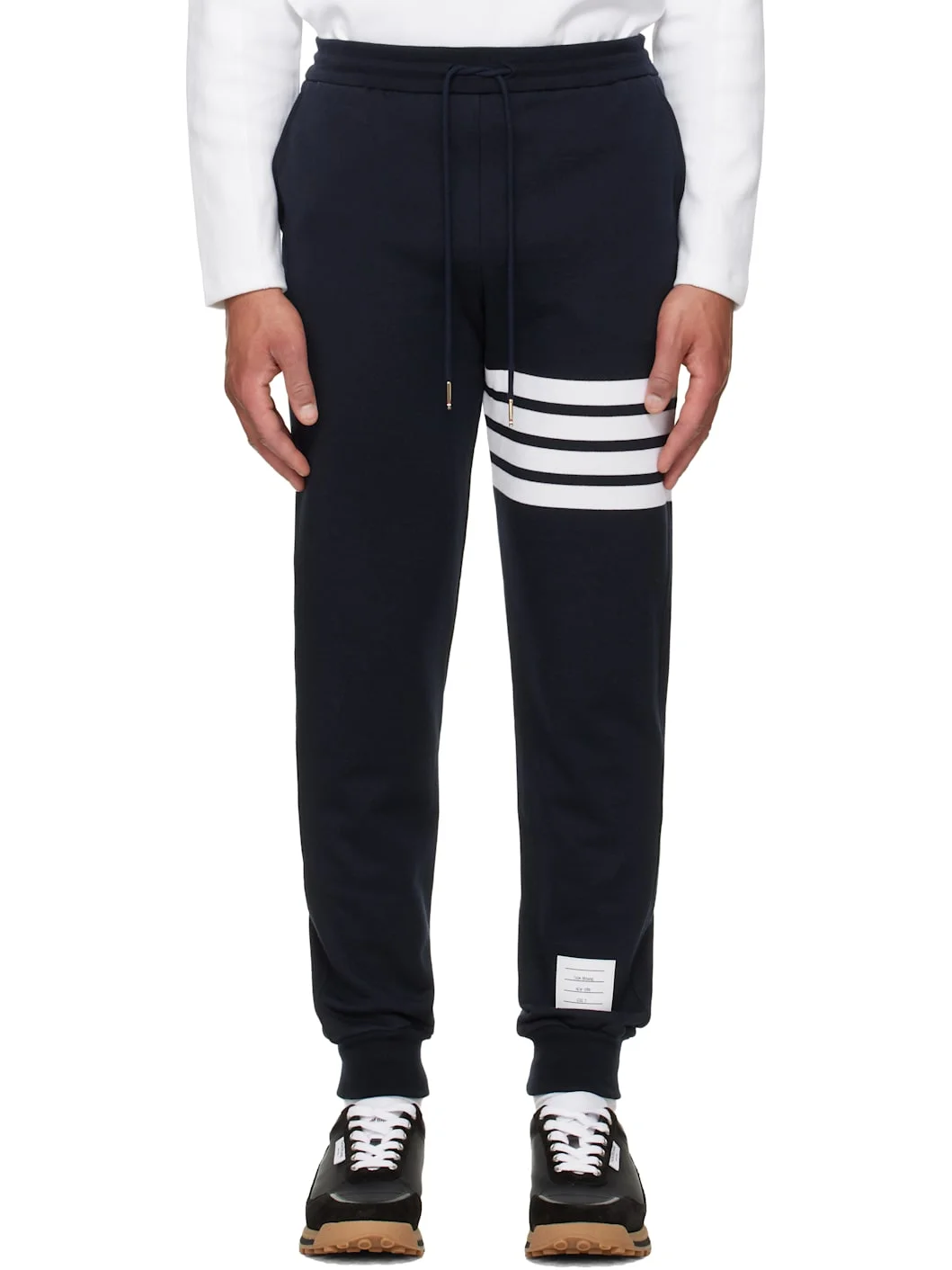 Navy Classic Loopback 4-Bar Sweatpants - 1
