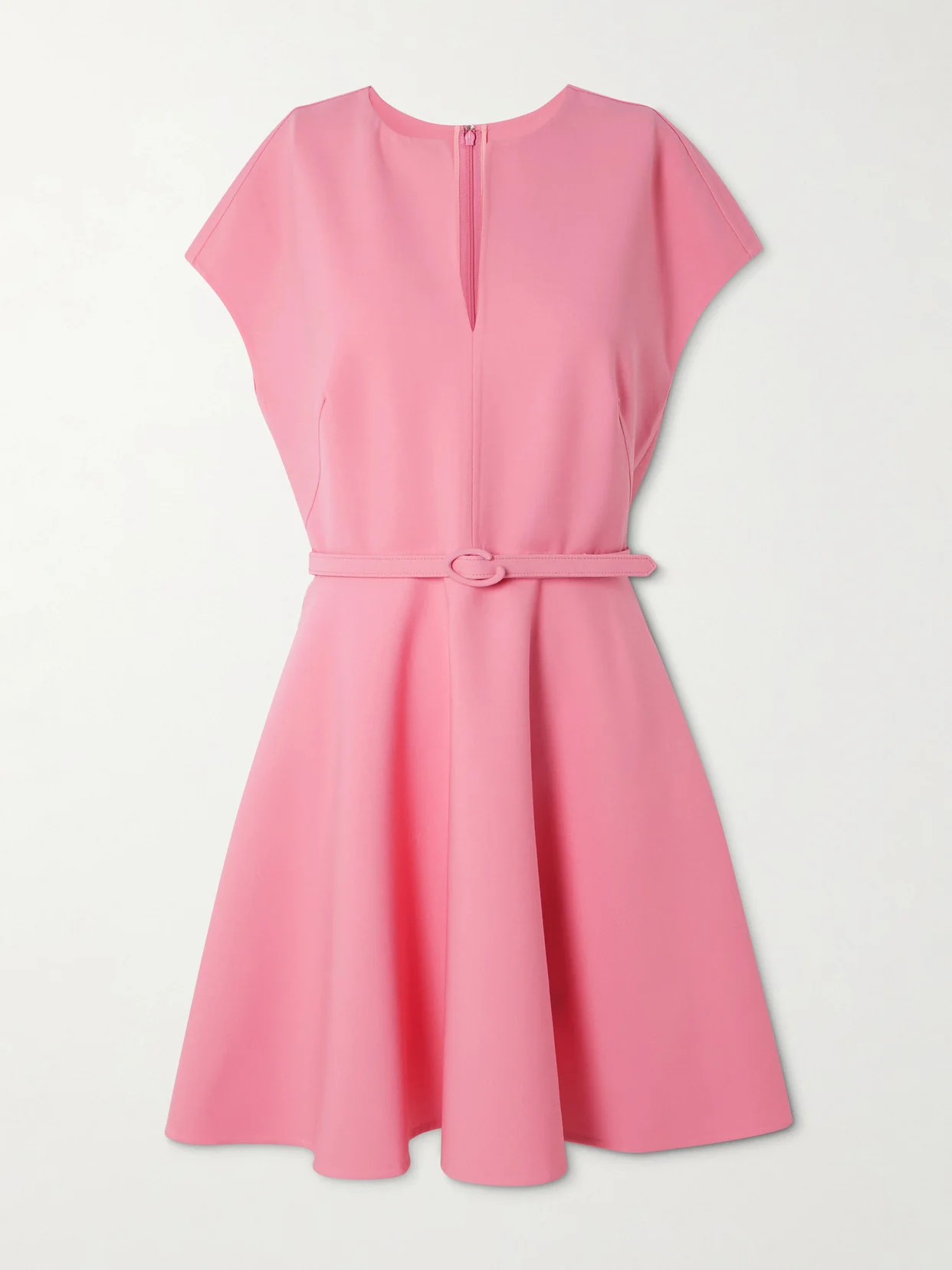 Belted Stretch-wool Crepe Mini Dress - 1