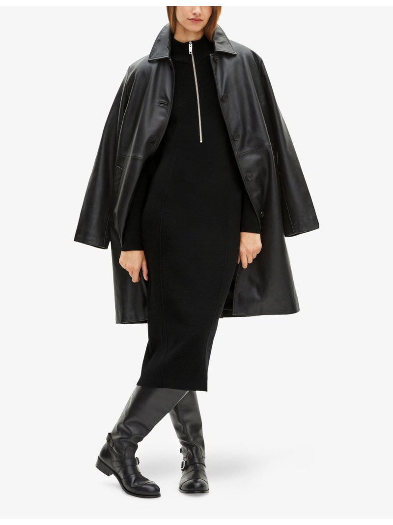 The Kooples Long-Sleeved Zip-Up Wool-Blend Midi Dress outlook