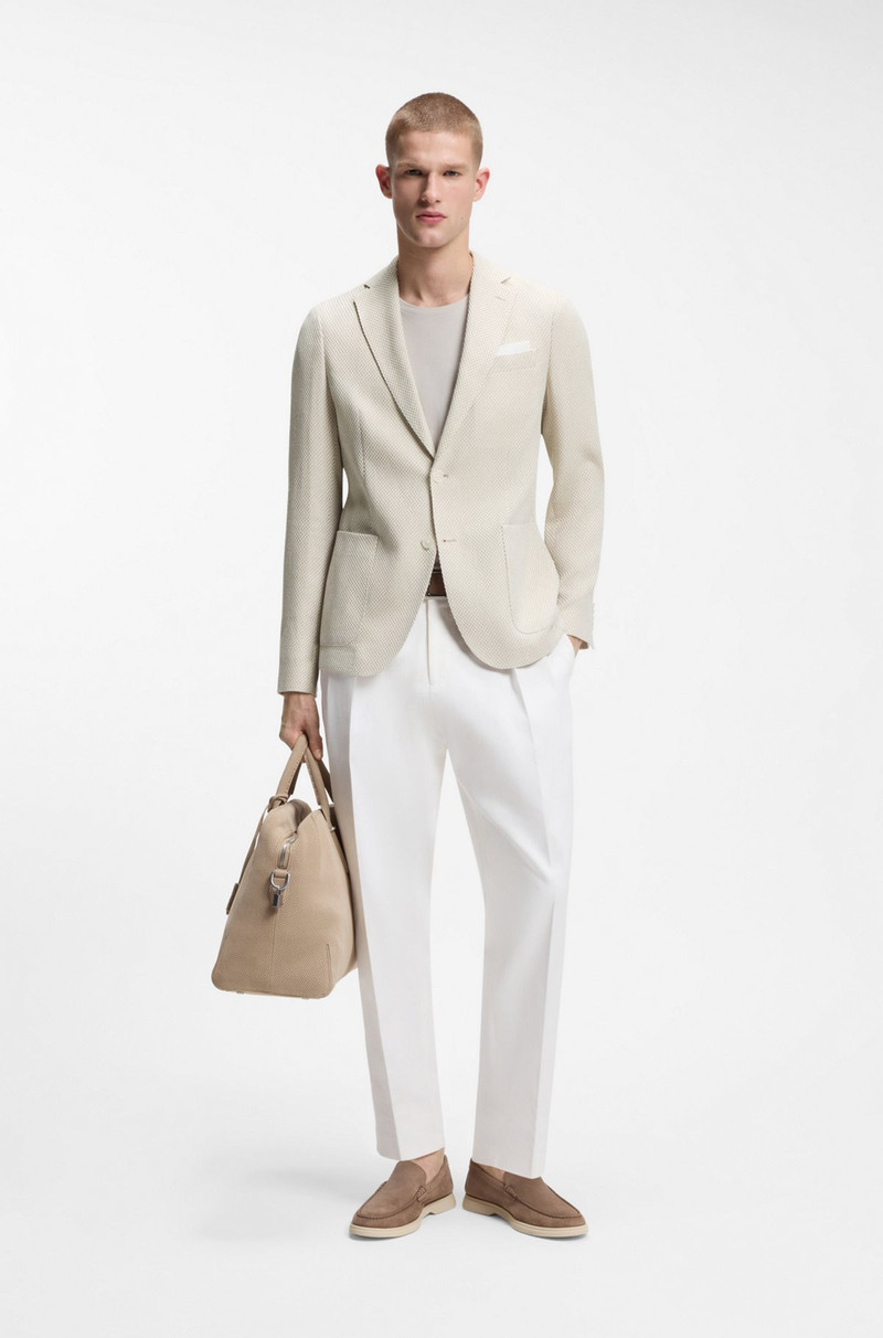 BOSS PATTERNED SLIM-FIT JACKET IN A COTTON BLEND outlook