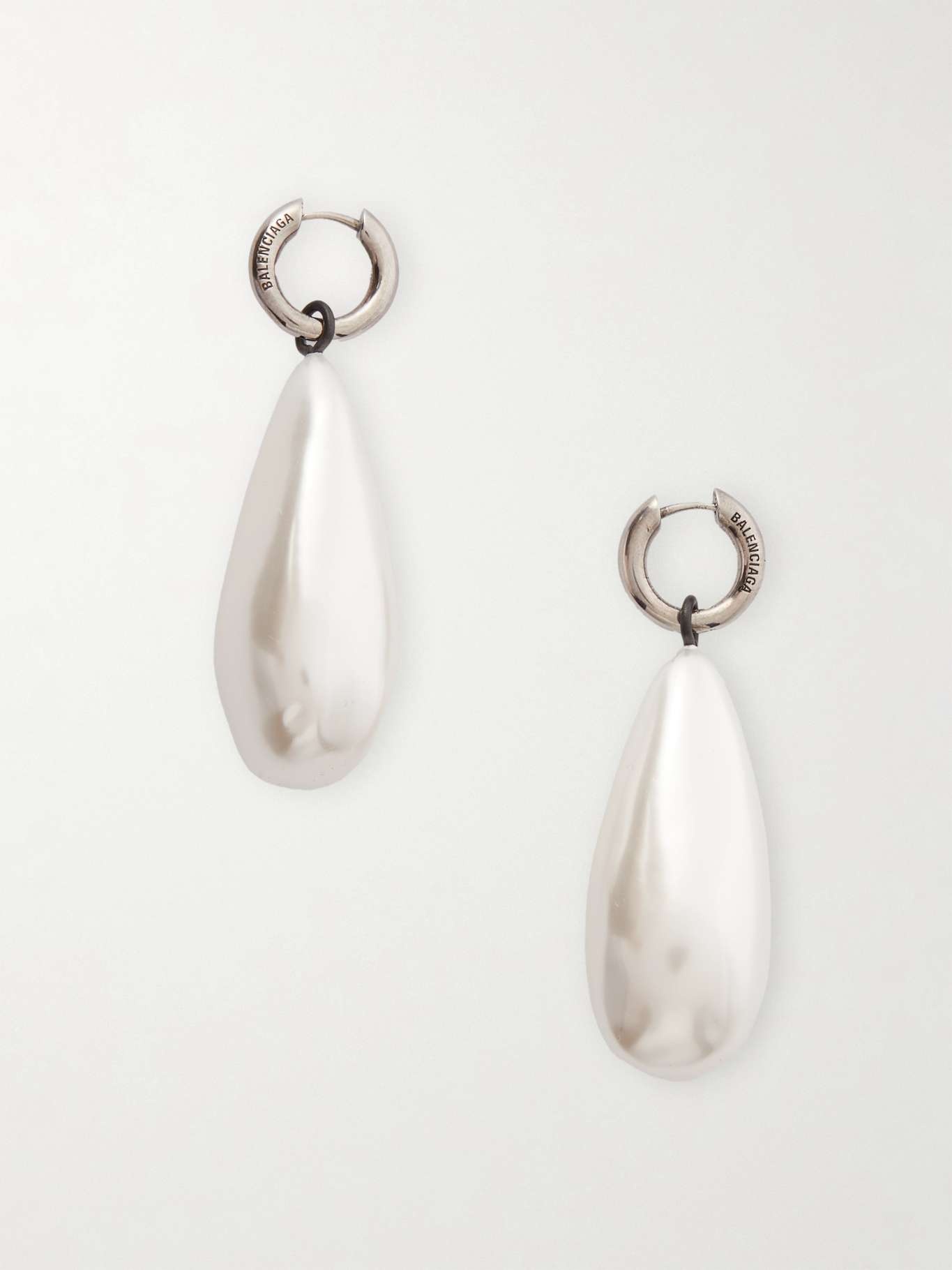 Palazzo silver-tone faux pearl earrings - 1