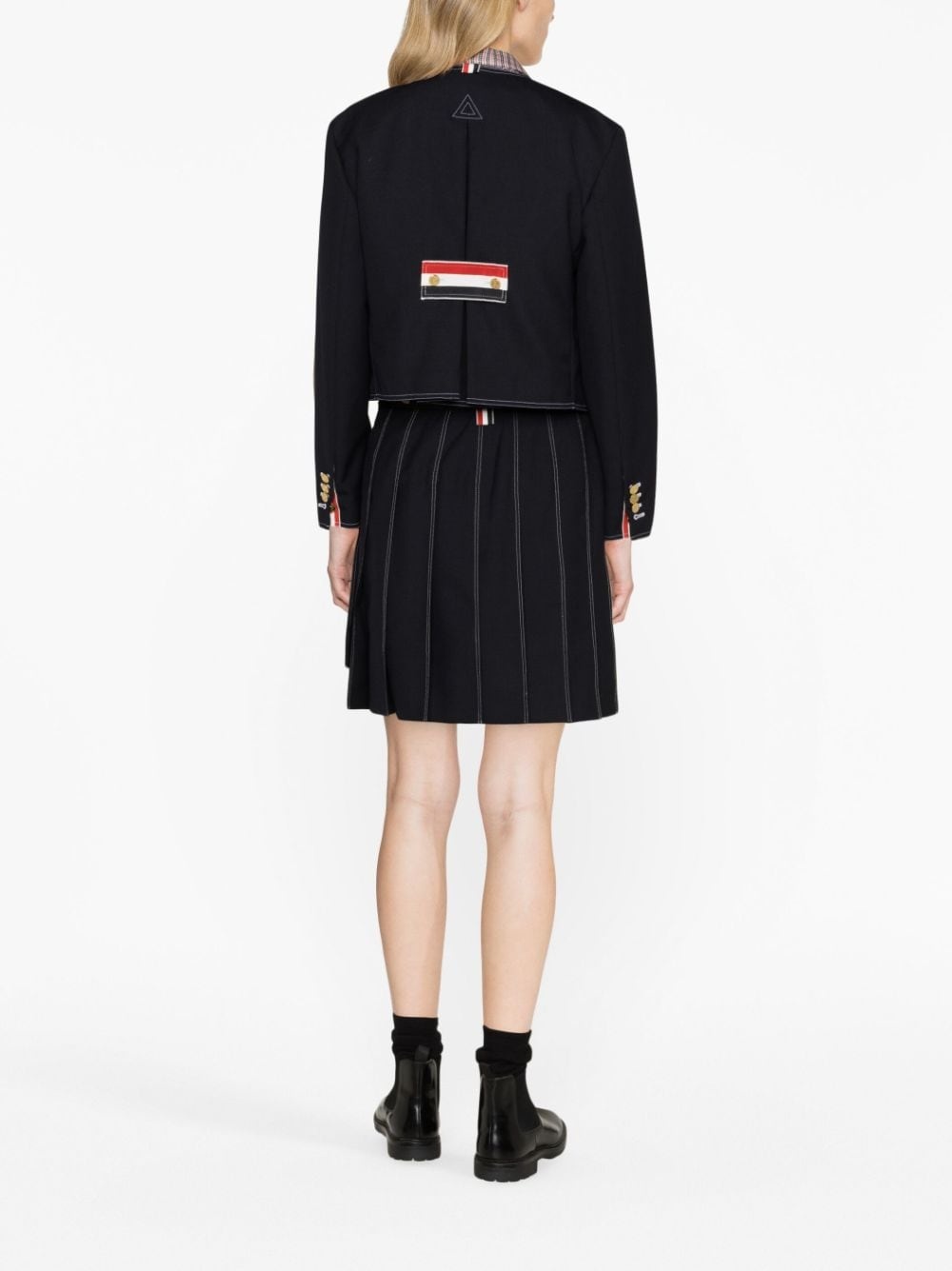 RWB-detail wool cropped jacket - 3