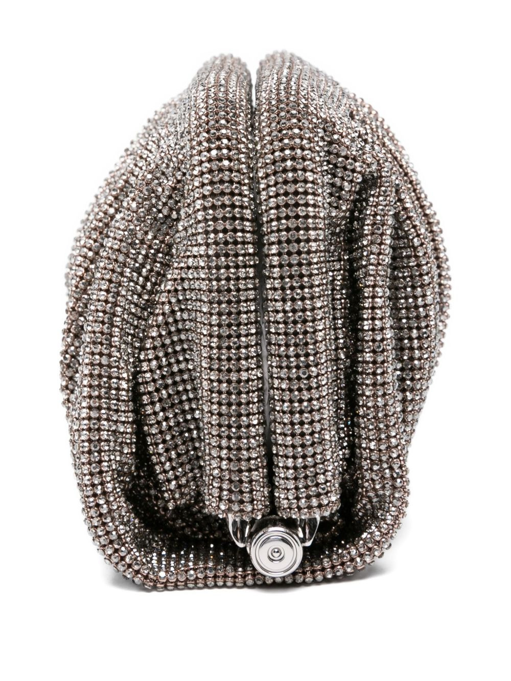 crystal-embellished pleated clutch bag - 4