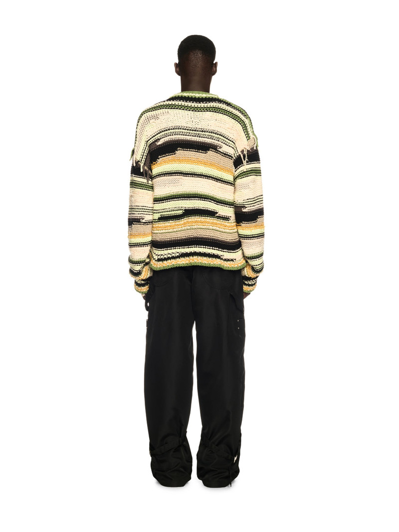 Green Premium Quality Striped Knit Cardigan 4