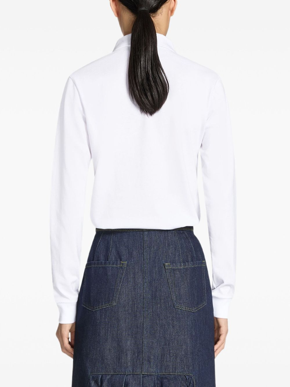 long-sleeve button polo top - 4