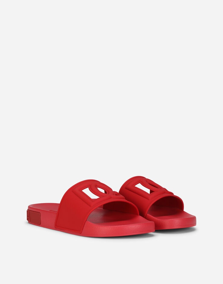 Rubber beachwear sliders with DG Millennials logo - 2