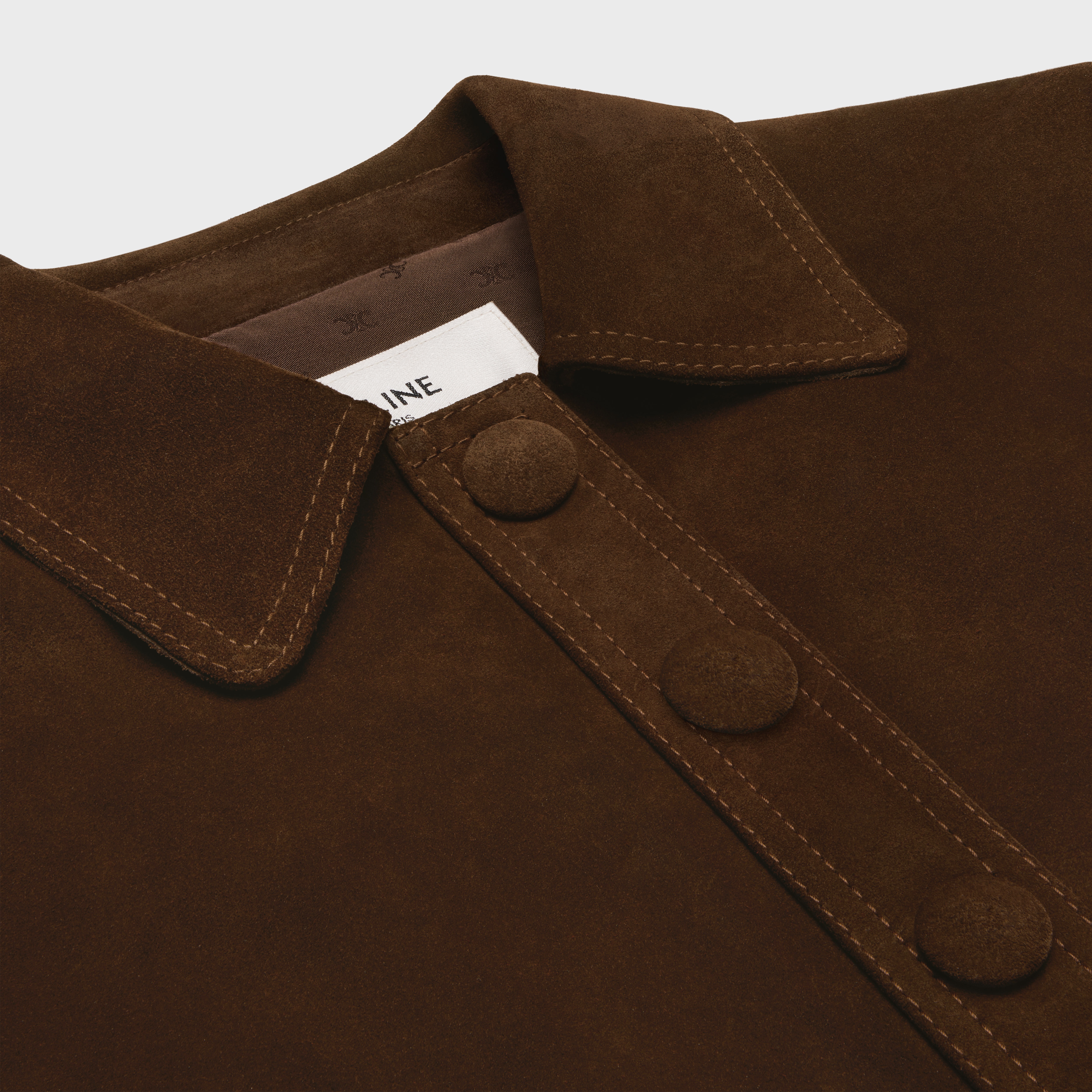 straight-cut blouson jacket in suede - 3