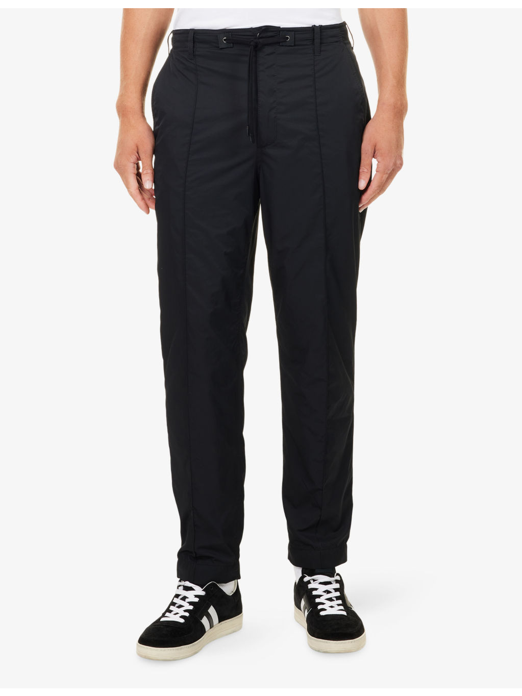 Drawstring Tapered-Leg Woven Trousers - 3