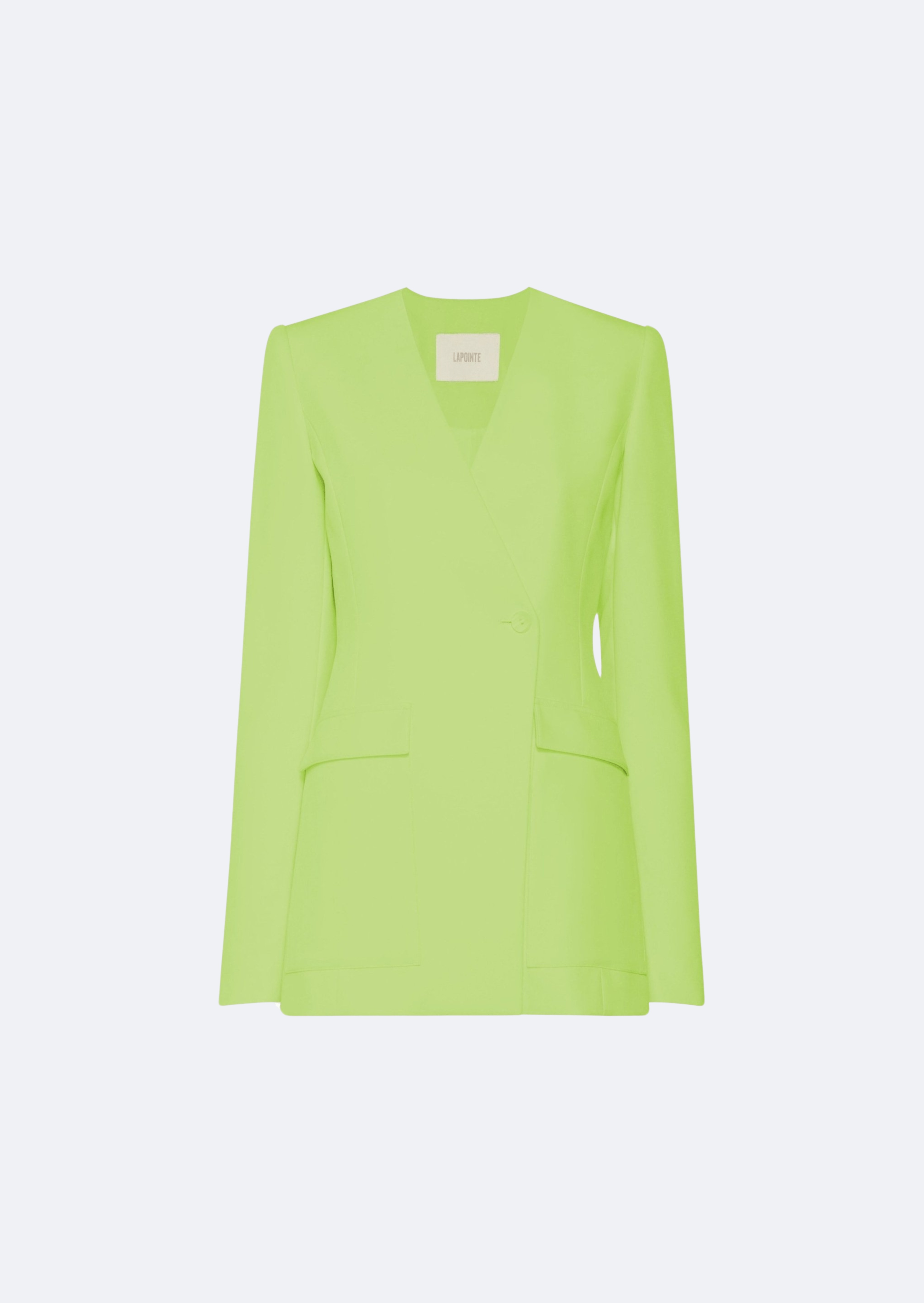 Matte Crepe Collarless Blazer - 1