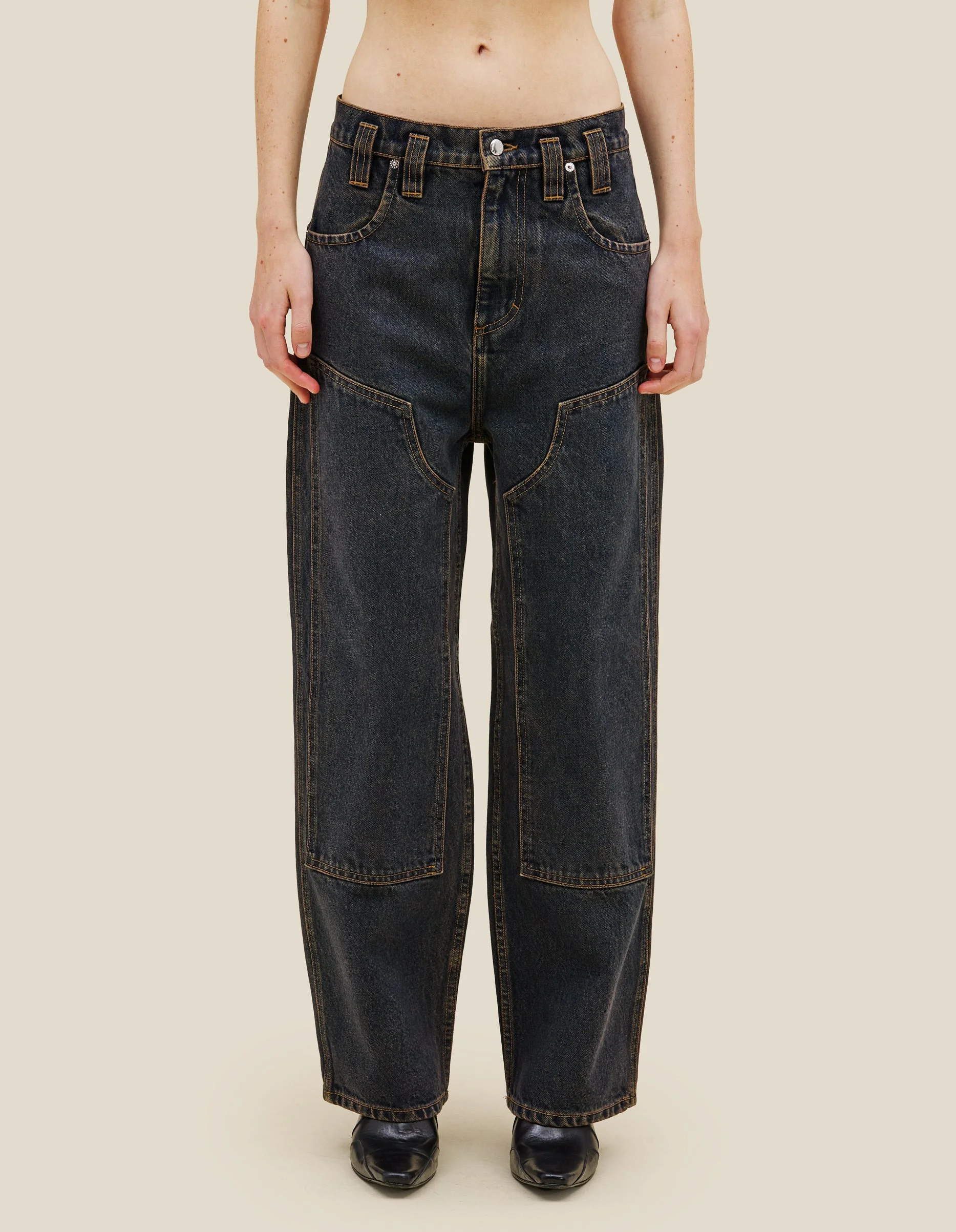 DOUBLE KNEE BAGGY JEAN - 1