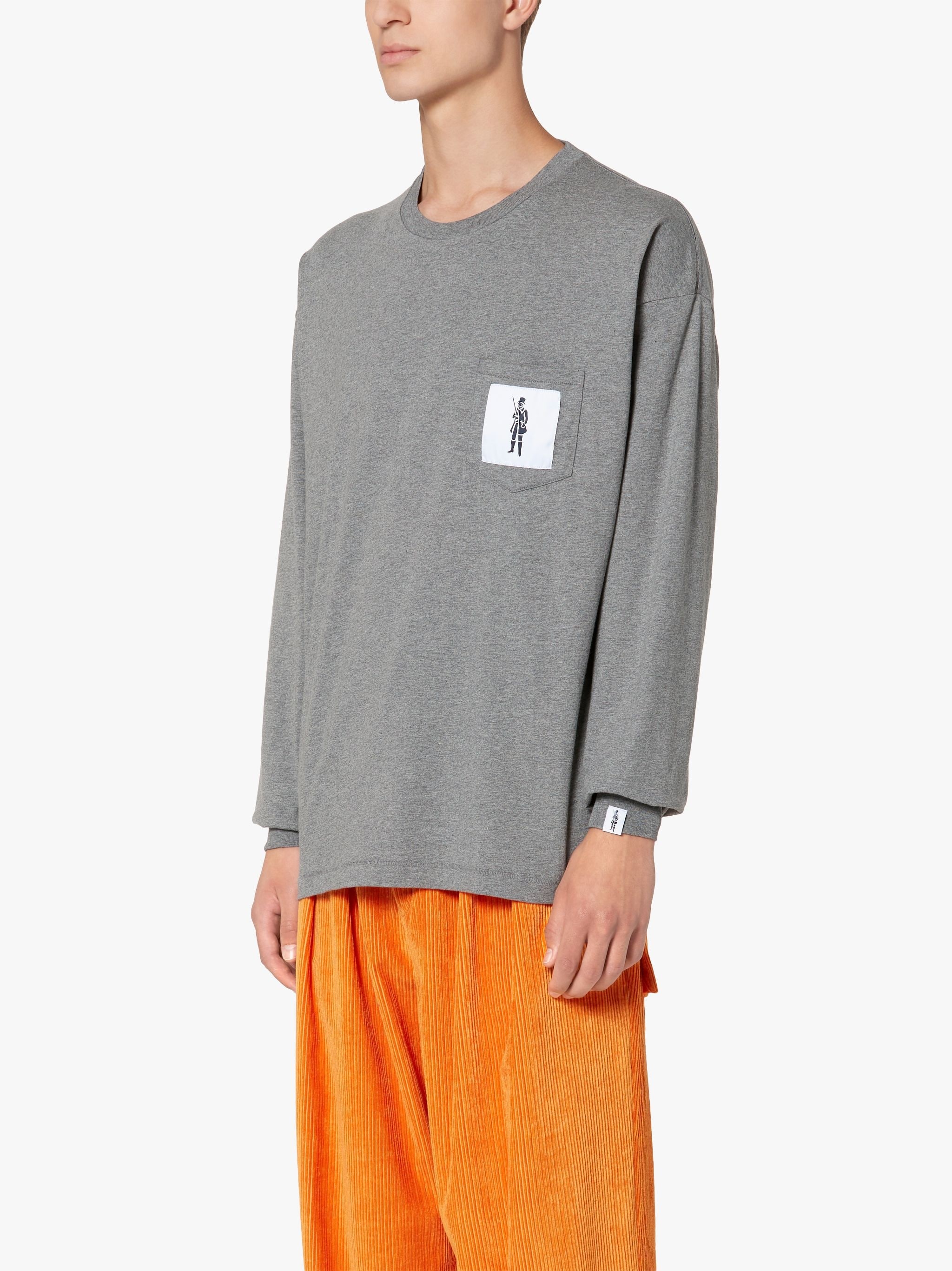 MELANGE GREY COTTON DANDY MAN LONG SLEEVE T-SHIRT | GJM-204 - 3
