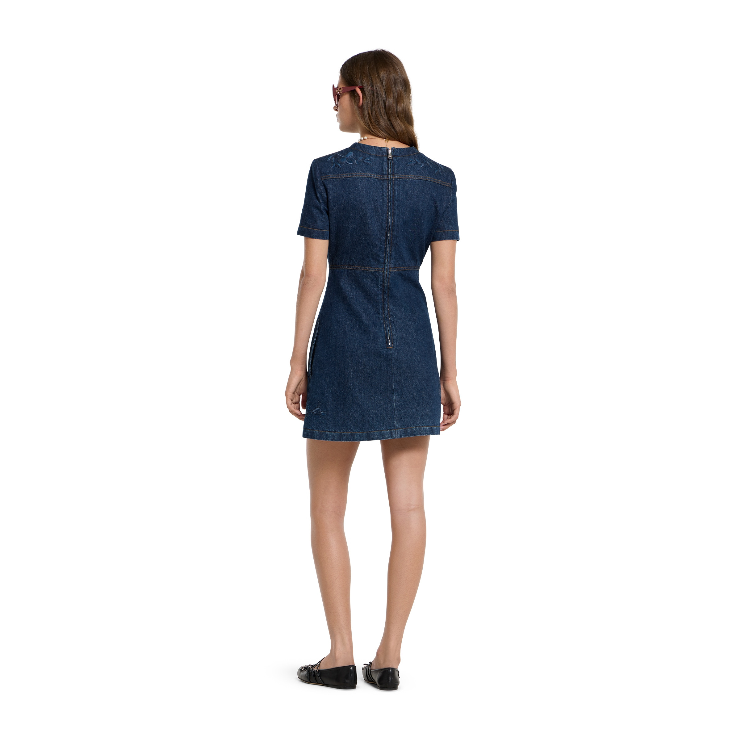 Denim dress with embroidery - 5