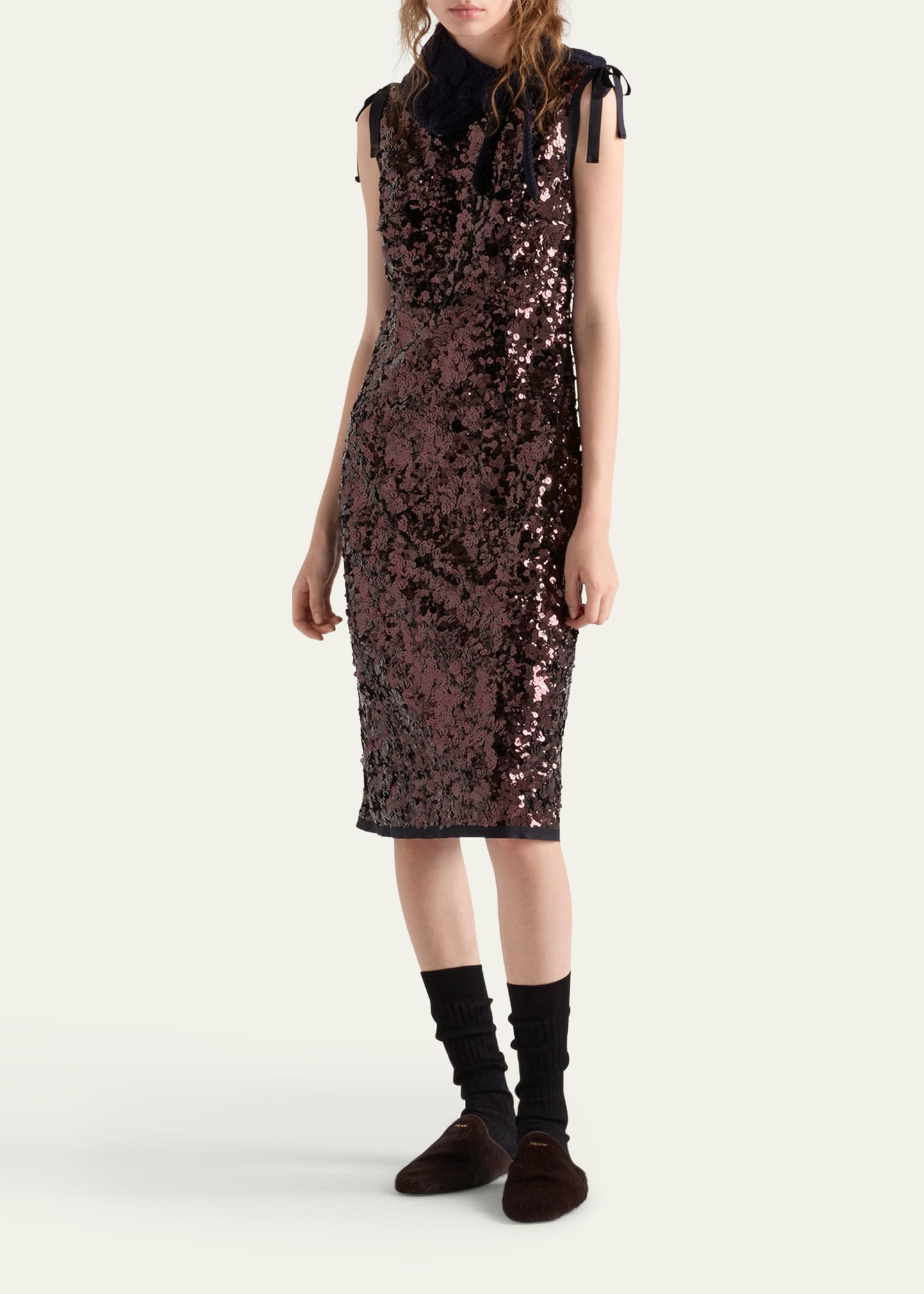 Sequined Sleeveless Midi Dress - 2