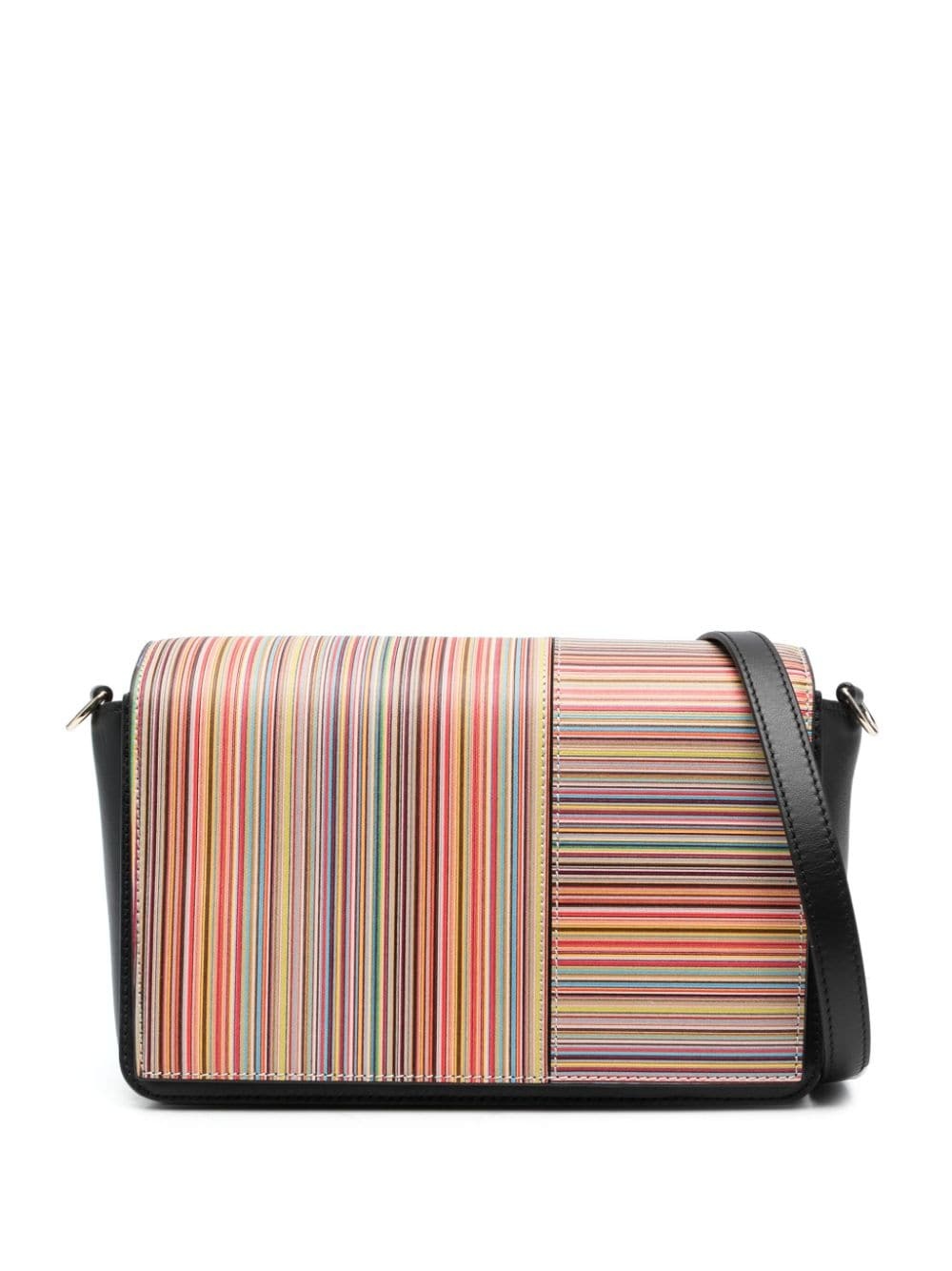 striped leather crossbody bag - 1