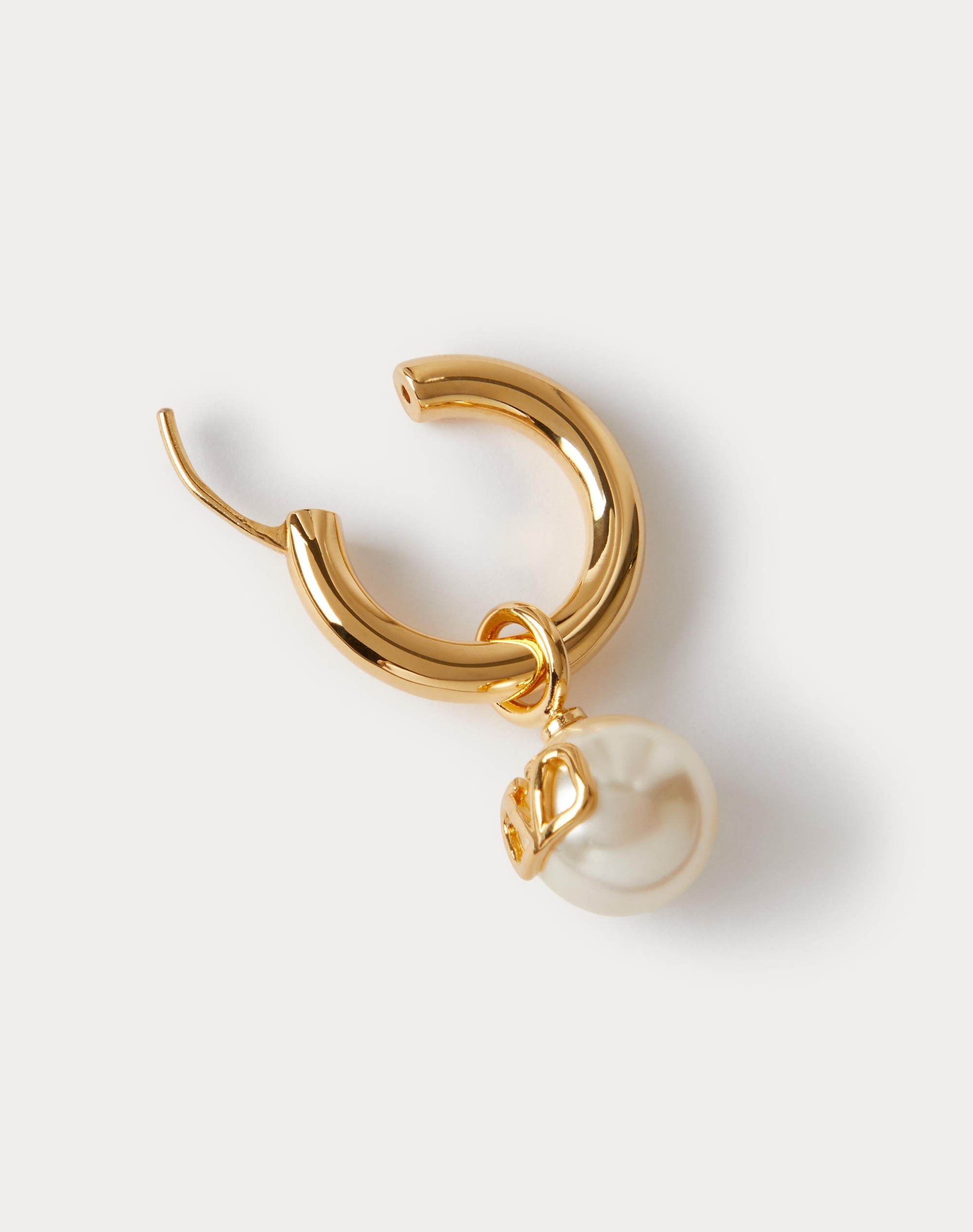 SINGLE VLOGO SIGNATURE METAL EARRING WITH SWAROVSKI® PEARL - 2