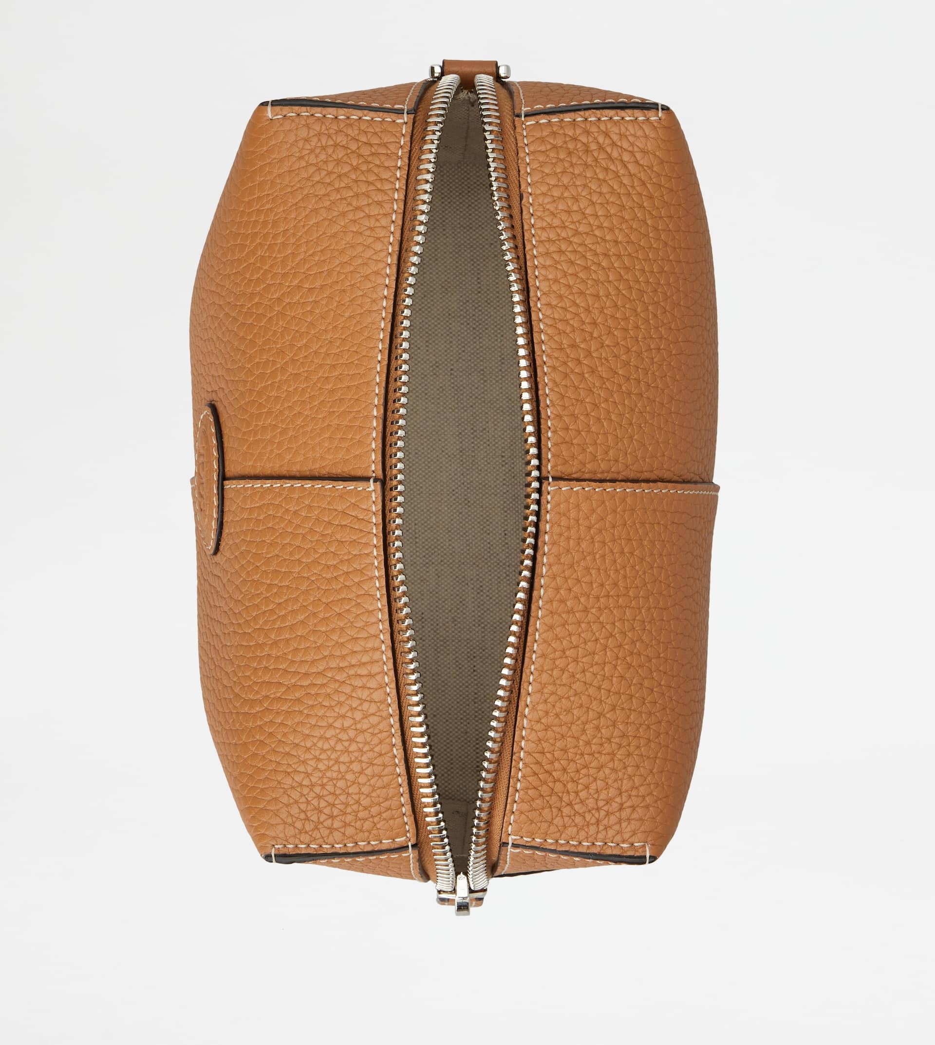 POUCH IN LEATHER LARGE - BROWN - 2