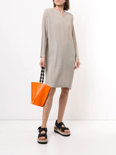 Pleats Please Issey Miyake Ramie pleated dress outlook