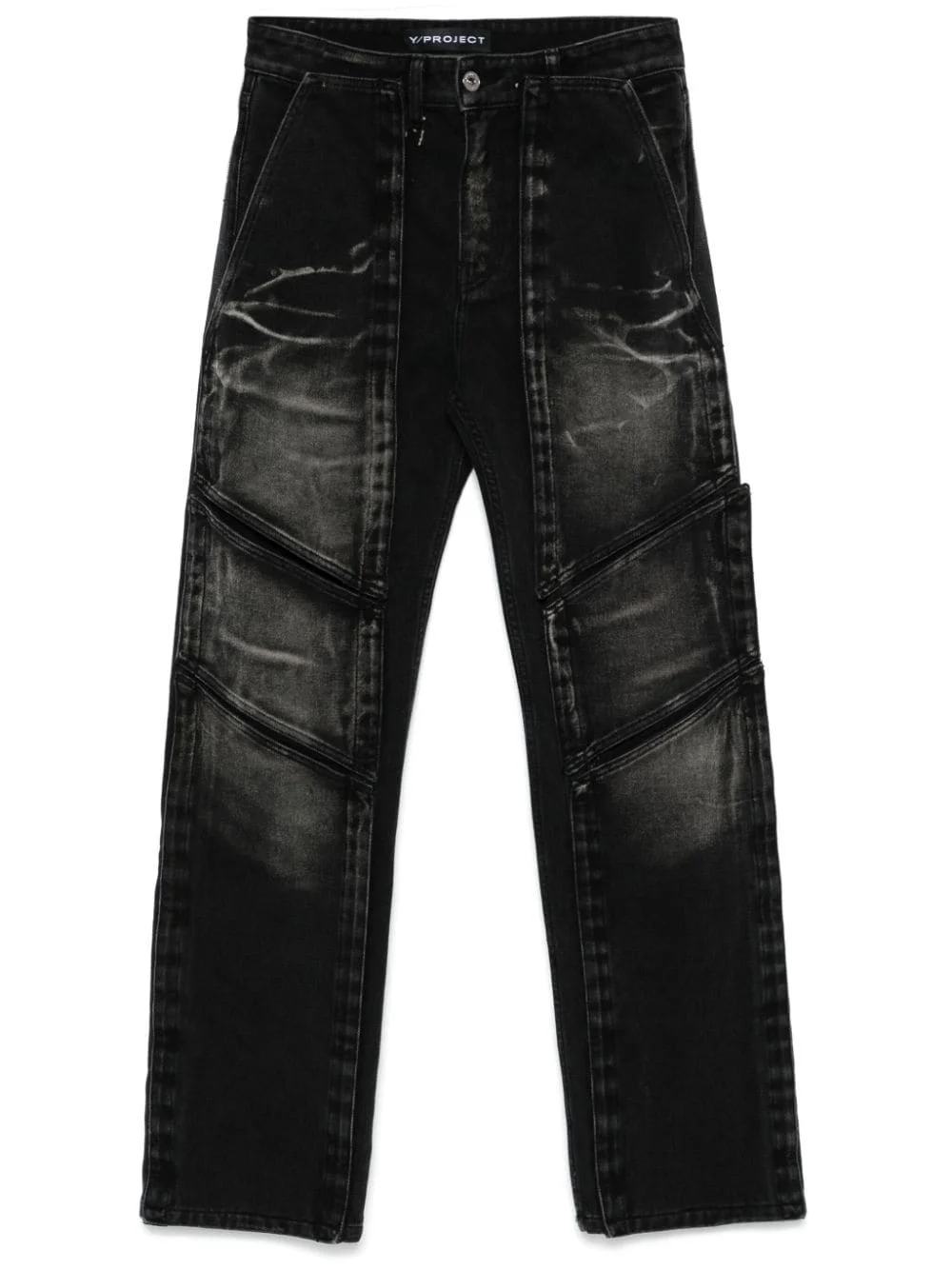 touch-strap multi-panel jeans - 1