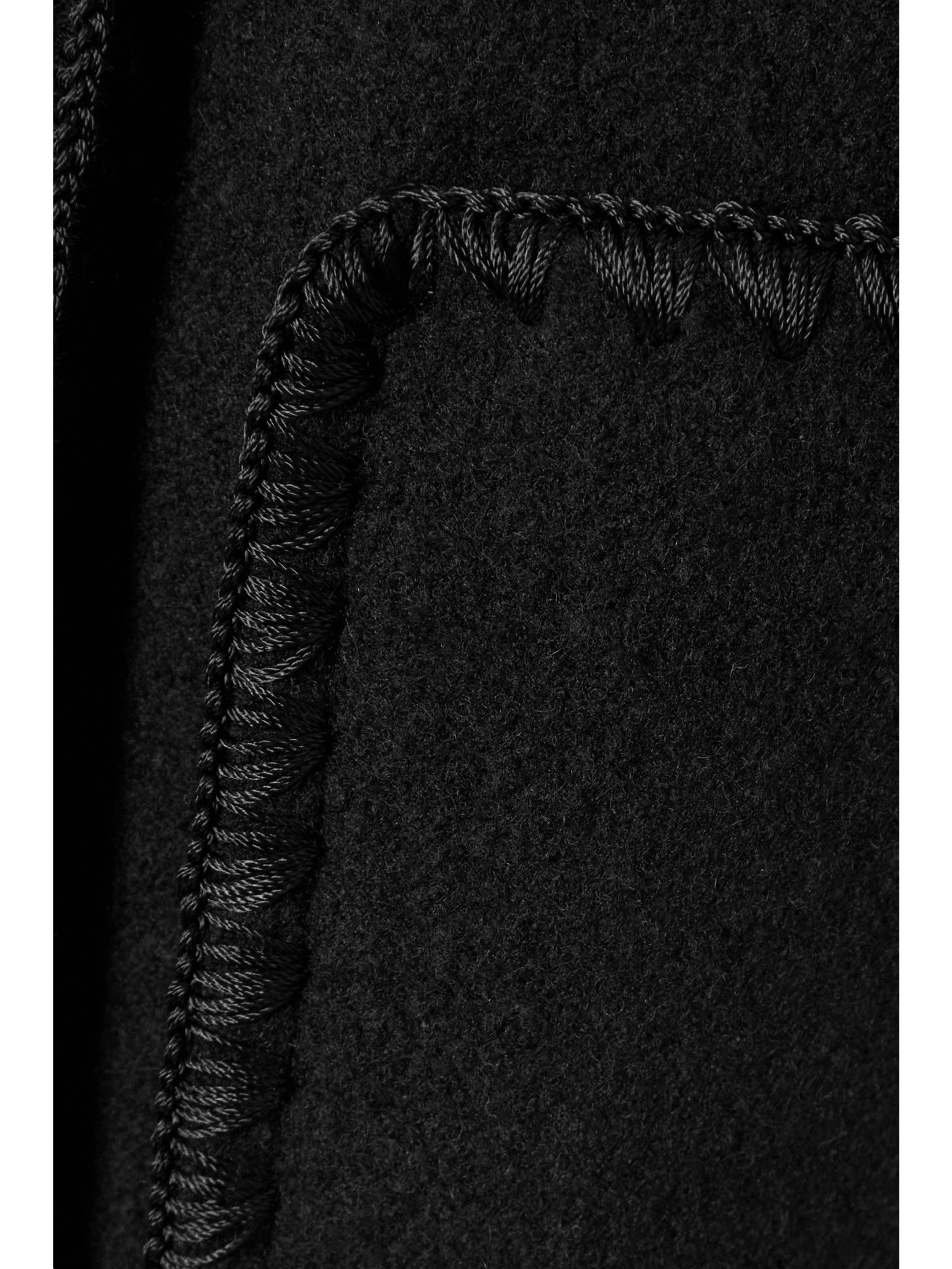 Draped fringed wool-blend jacket Black - 5