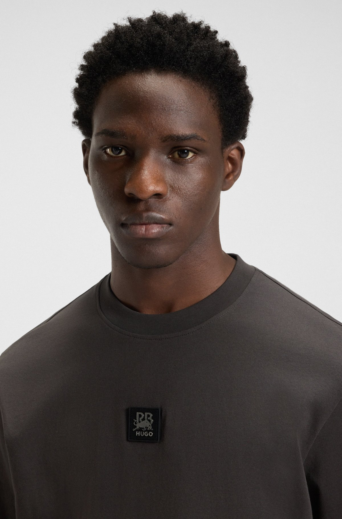 HUGO X RB T-SHIRT WITH BULL-GRAPHIC LOGO PATCH - 3