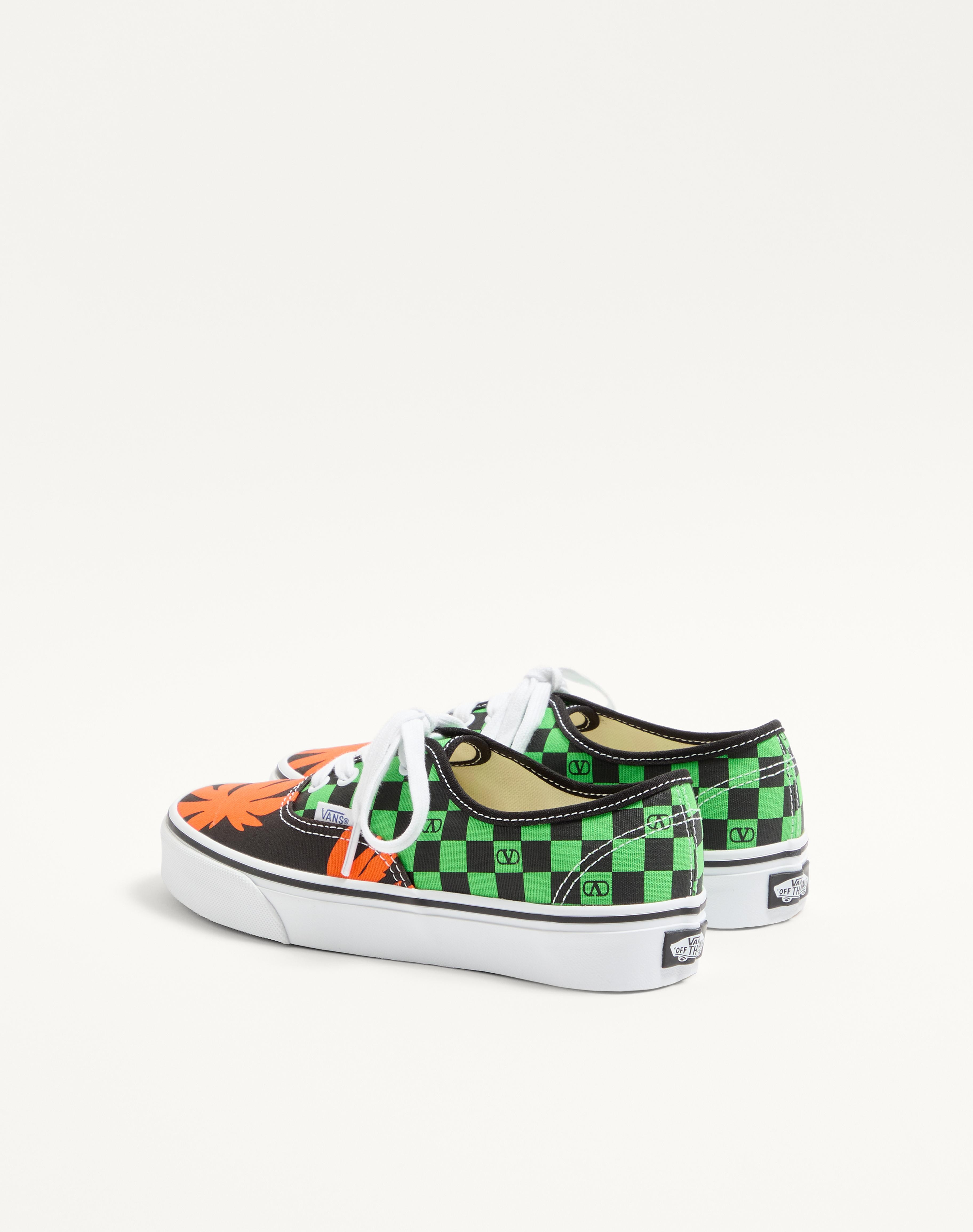VALENTINO GARAVANI AND VANS LOW-TOP FABRIC TRAINER WITH VLOGO CHECKERBOARD PRINT AND TROPICAL LEAVES - 6