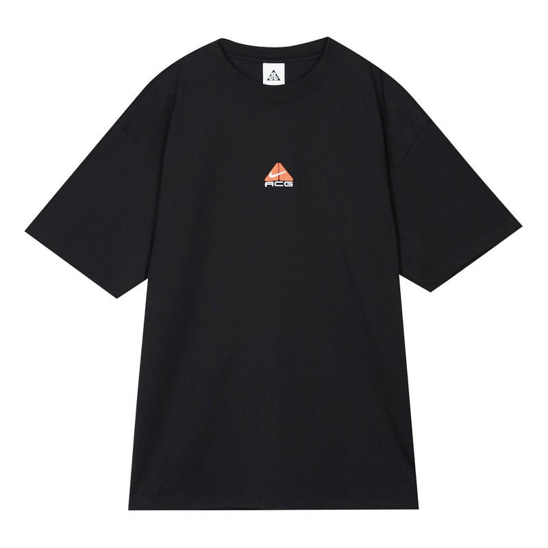 Nike ACG Logo Embroidered Pattern Loose Round Neck Short Sleeve Black DQ1815-010 - 1
