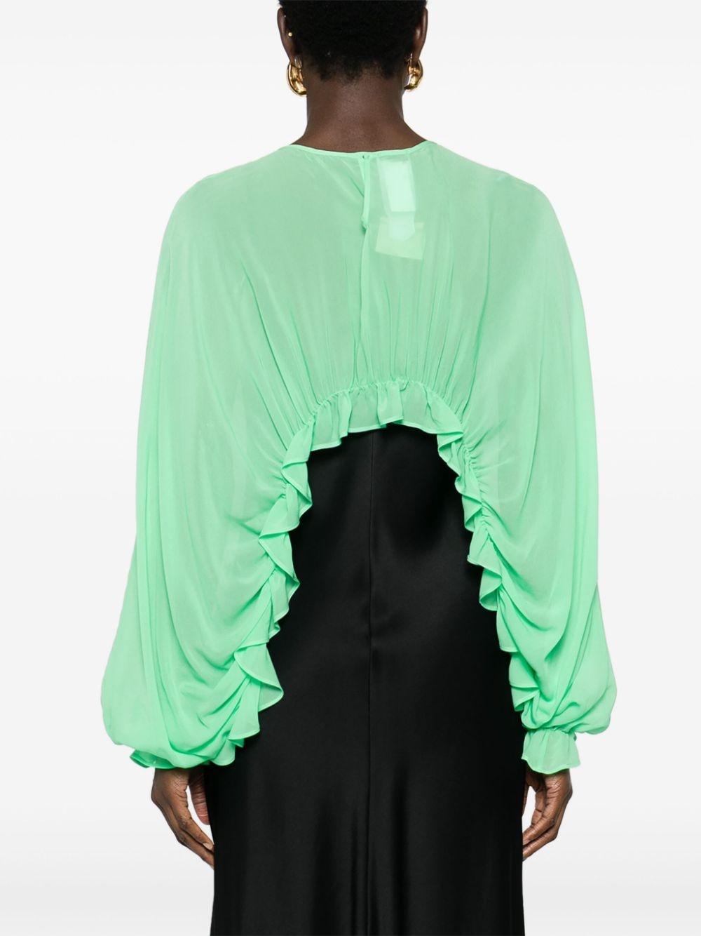 chiffon cropped blouse - 4