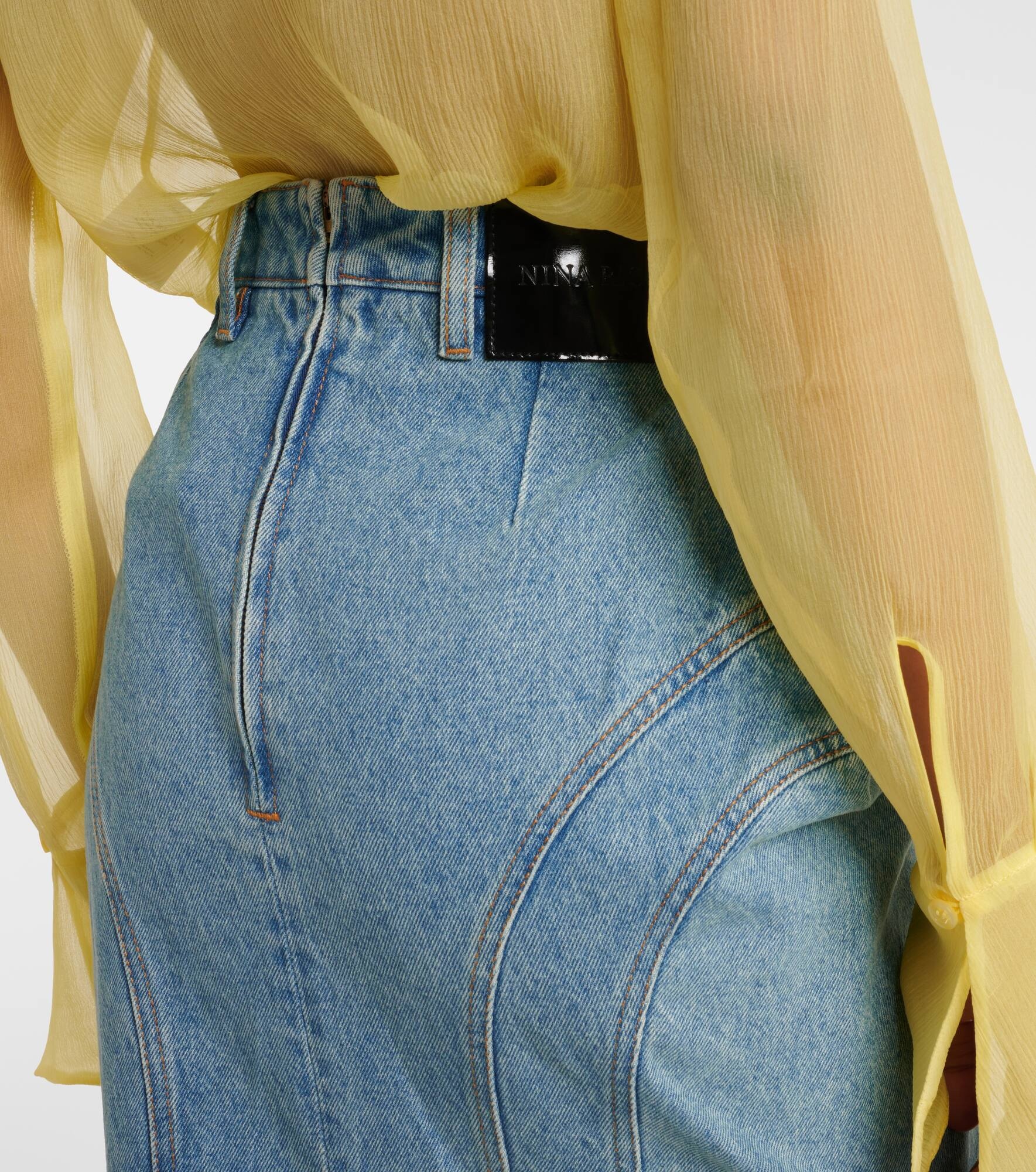 Denim midi skirt - 5