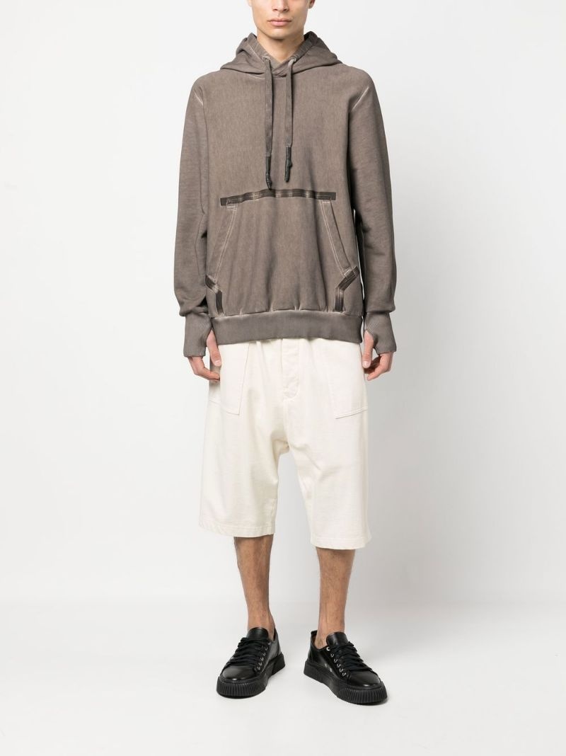 washed-effect cotton hoodie - 2