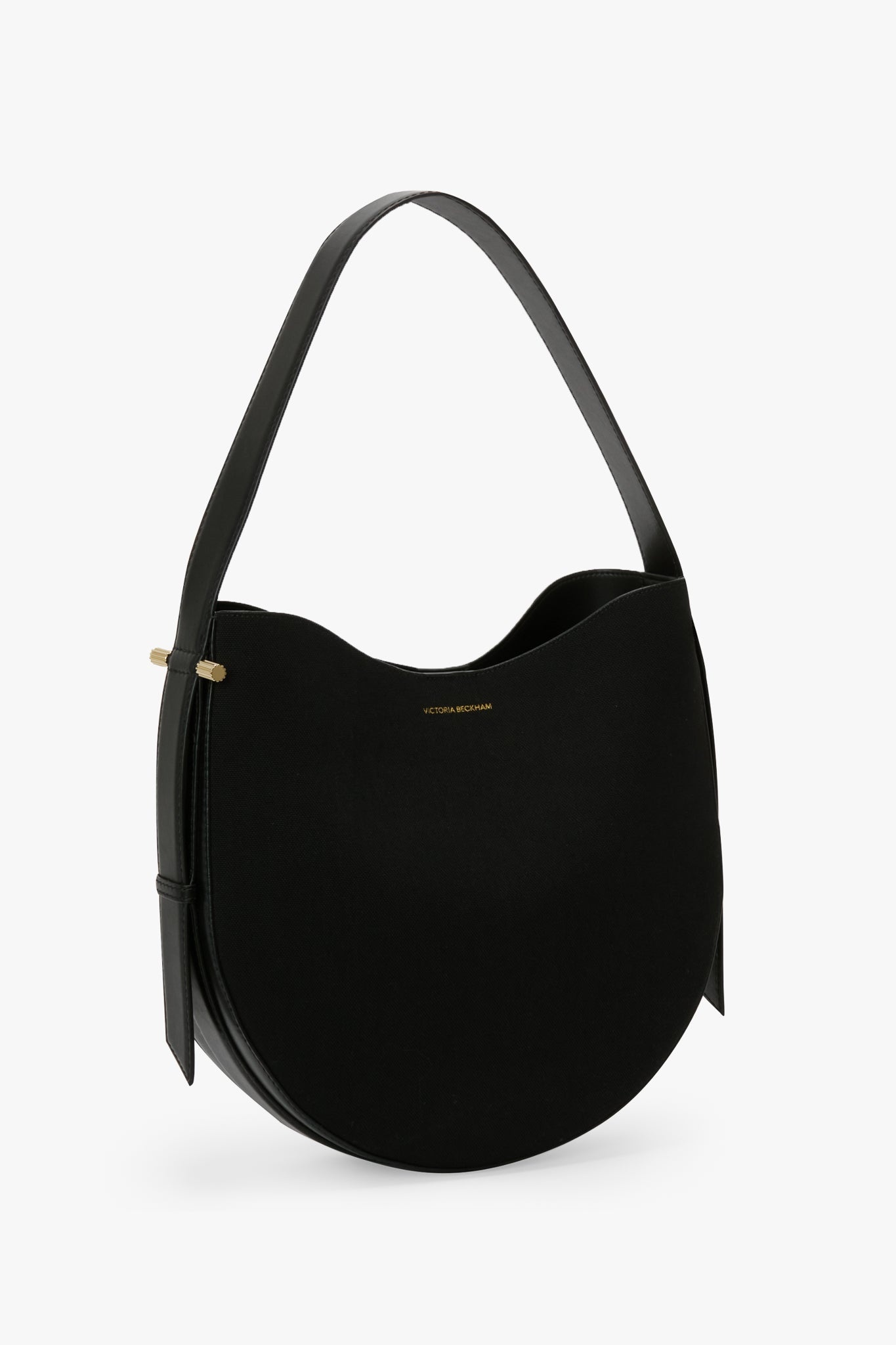 Dia Hobo Bag In Black Canvas With Black Leather - 3