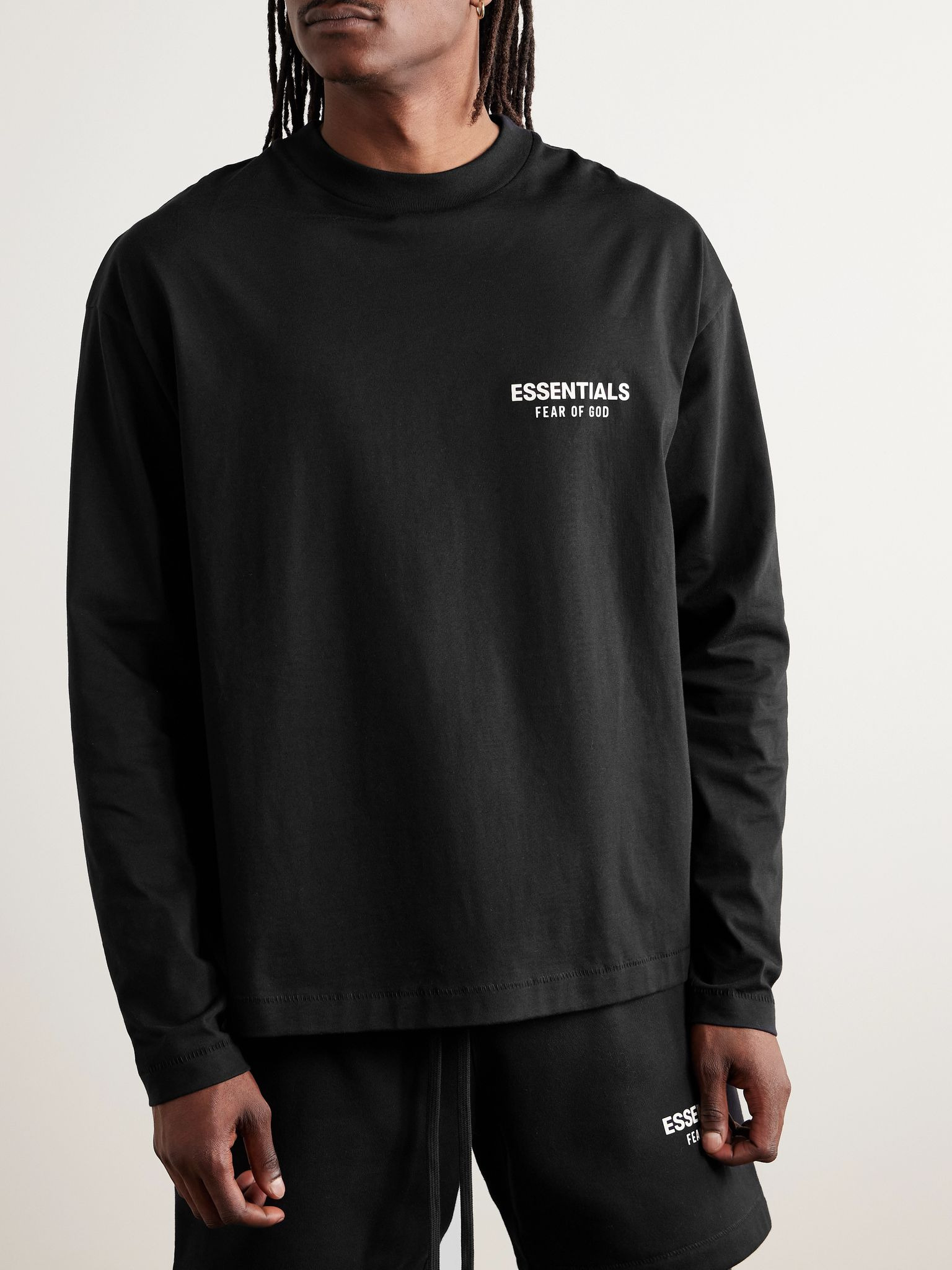 Logo-Appliquéd Cotton-Jersey T-Shirt Black - 3