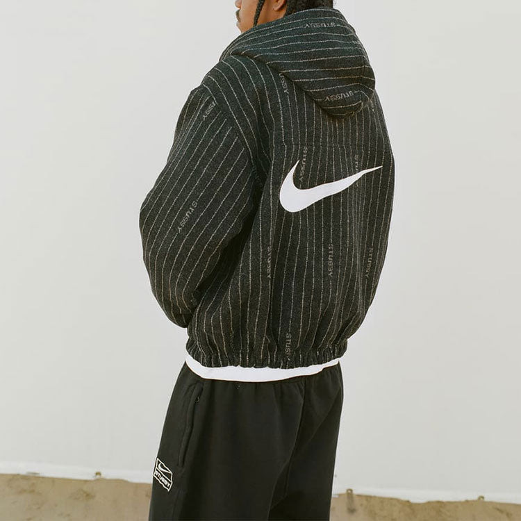 Nike x Stussy Stripe Wool Jacket 'Antique Black' DR4023-010 - 5