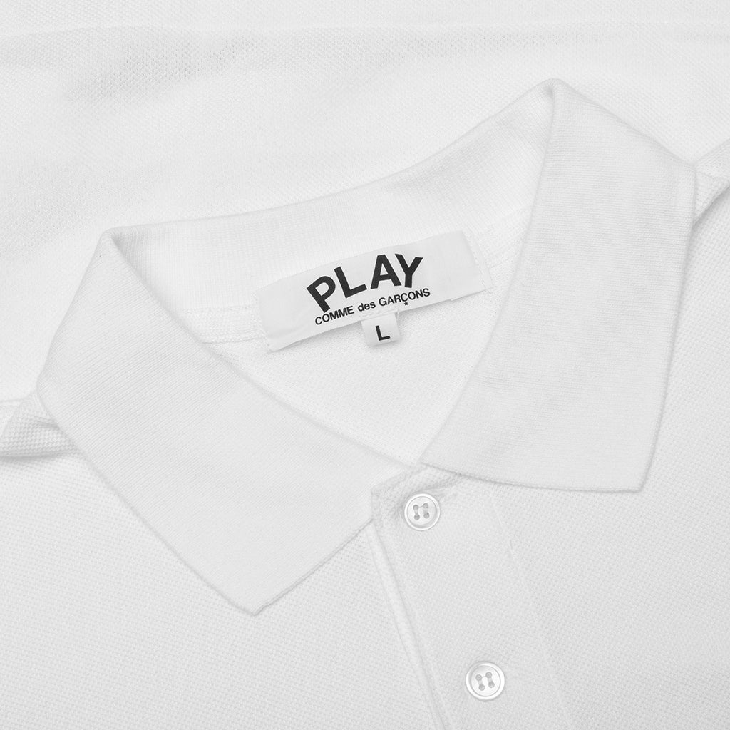 COMME DES GARCONS PLAY BLACK EMBLEM WOMEN'S POLO SHIRT - WHITE - 4