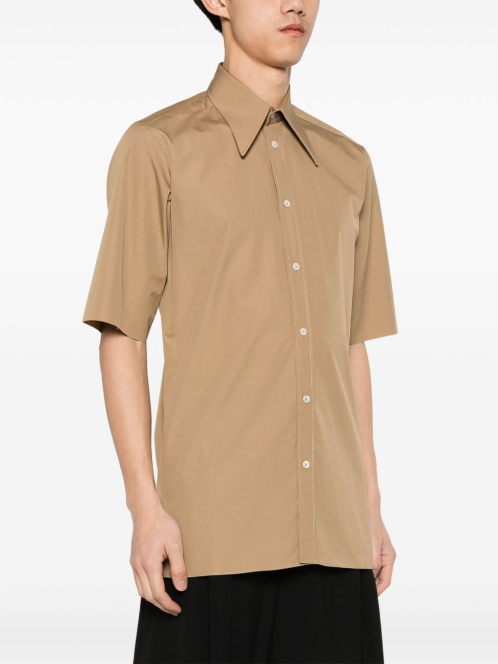 oversized-collar cotton shirt - 3