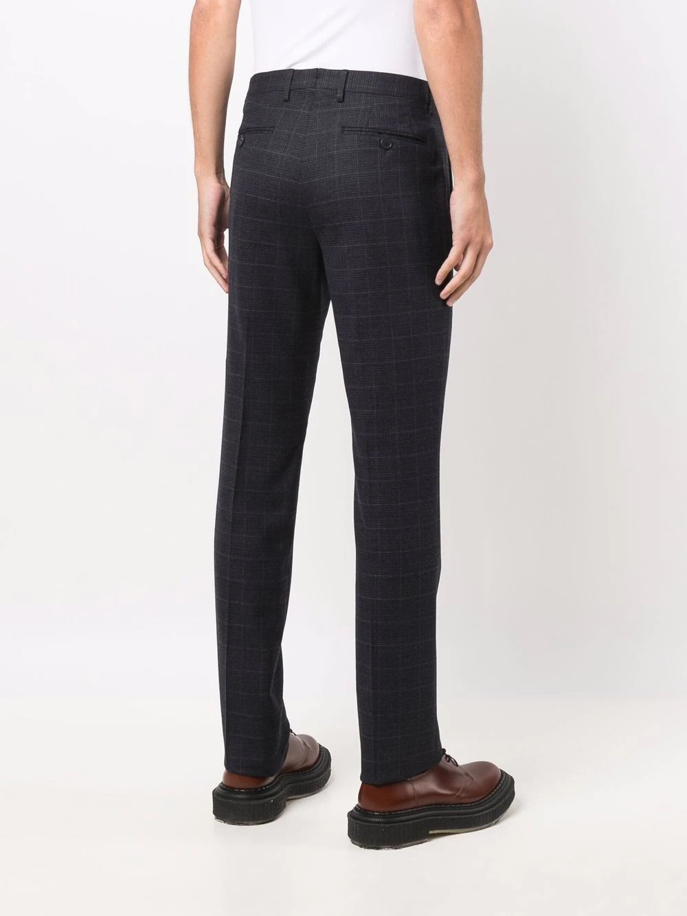 gingham-print slim-cut trousers - 4