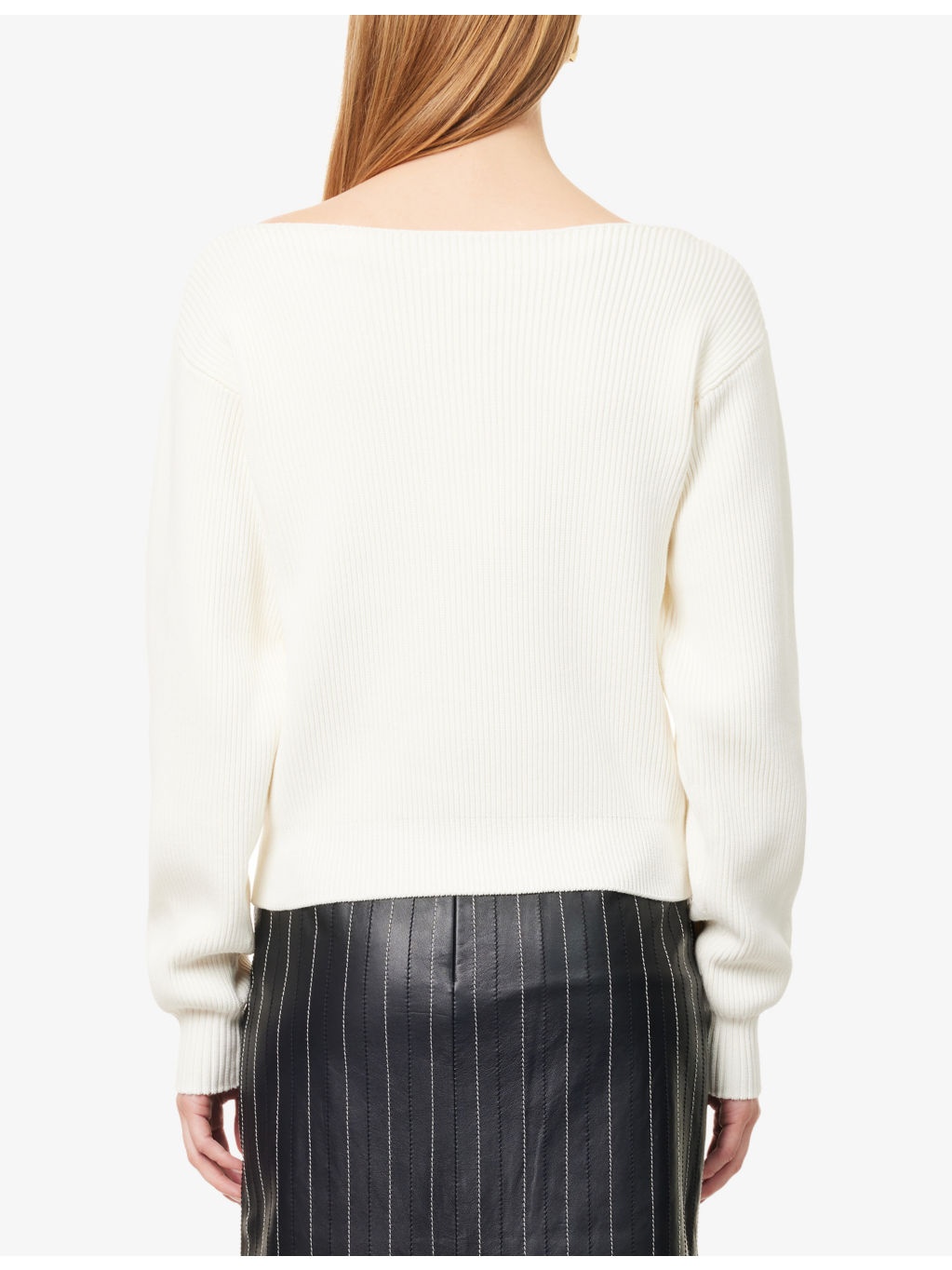 Wide-Neck Knitted Stretch Cotton And Silk Jumper - 4