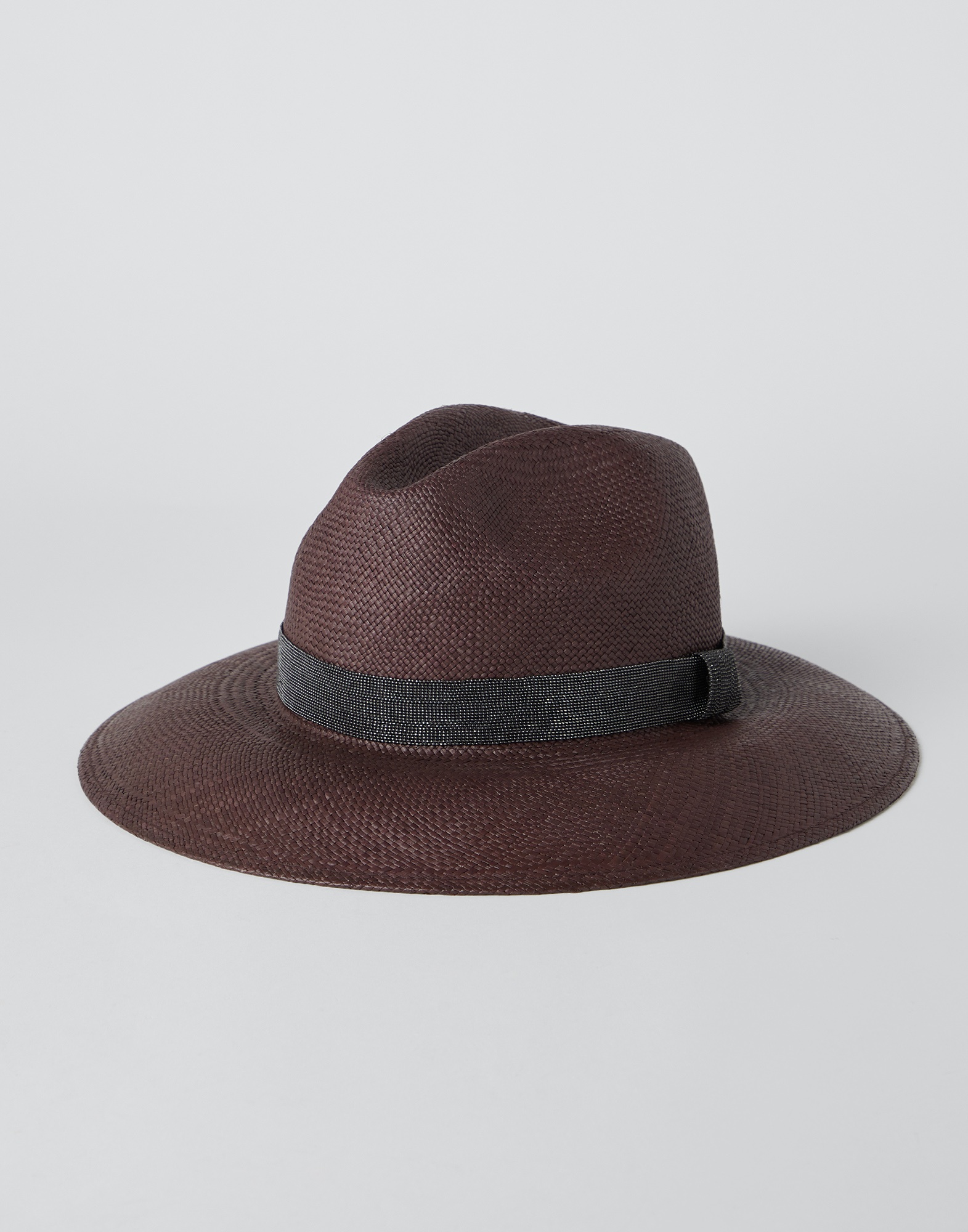 Straw fedora with precious band - 1