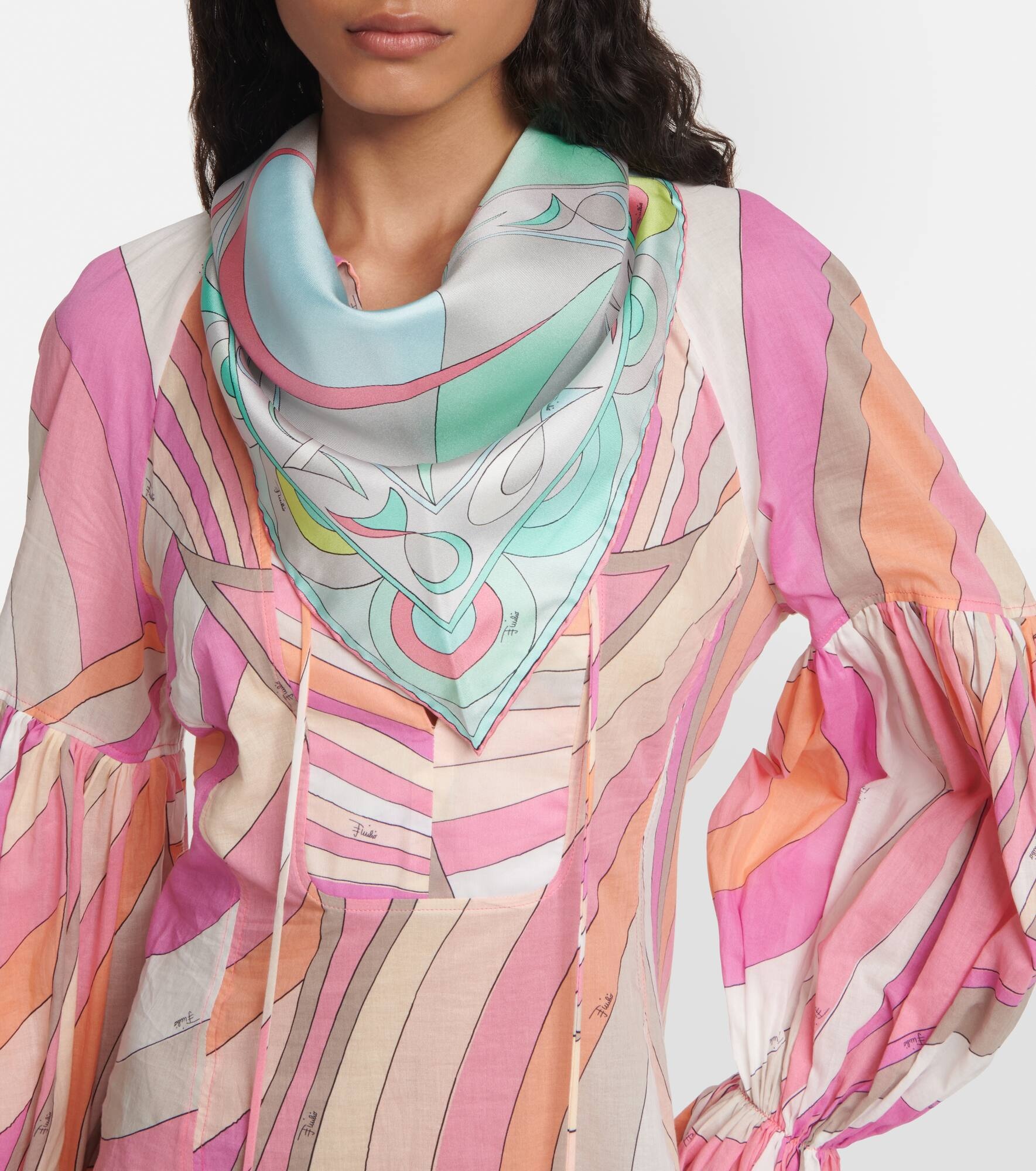 Printed twill silk scarf - 2