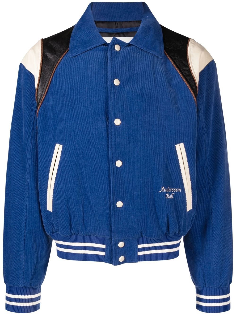 colour-block panelled bomber jacket - 1