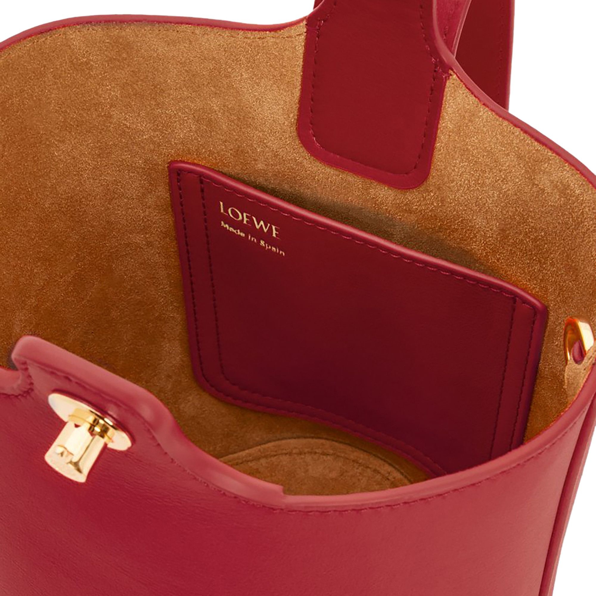 Loewe Mini Pebble Bucket Bag 'Burnt Red' - 3