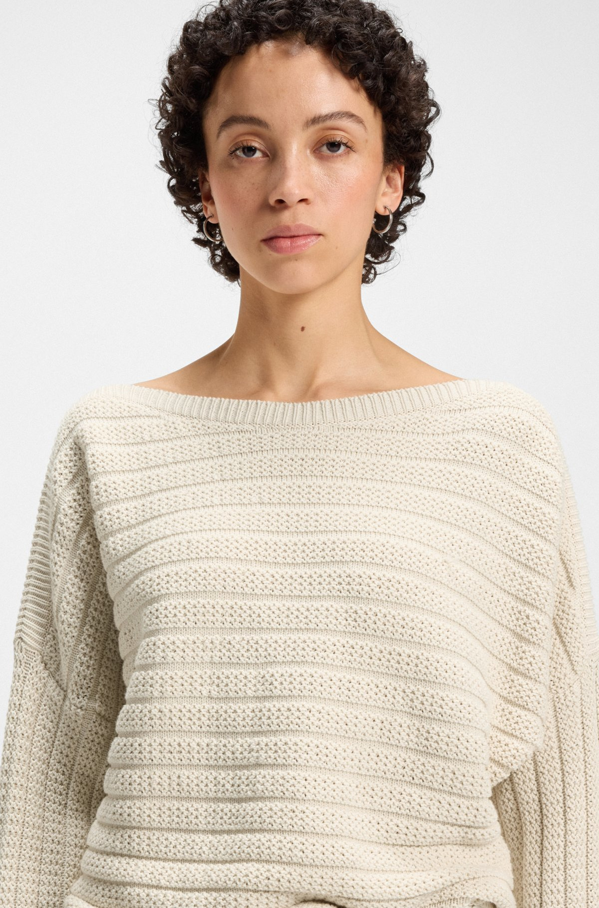 COTTON KNITTED JACKET WITH MIXED STRUCTURES - 5